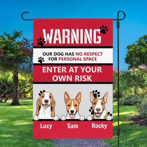 Personalized Dog Flag Warning Sign – Choose from Dog Icons by 89Prints