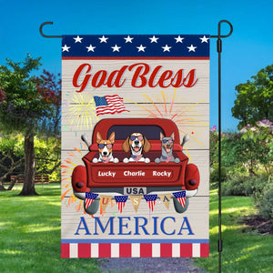 Patriotic Custom Dog Flag – Bless America with Your Dog’s Name by 89Prints