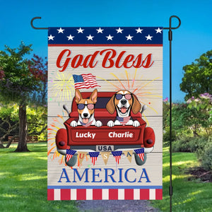 Patriotic Custom Dog Flag – Bless America with Your Dog’s Name by 89Prints
