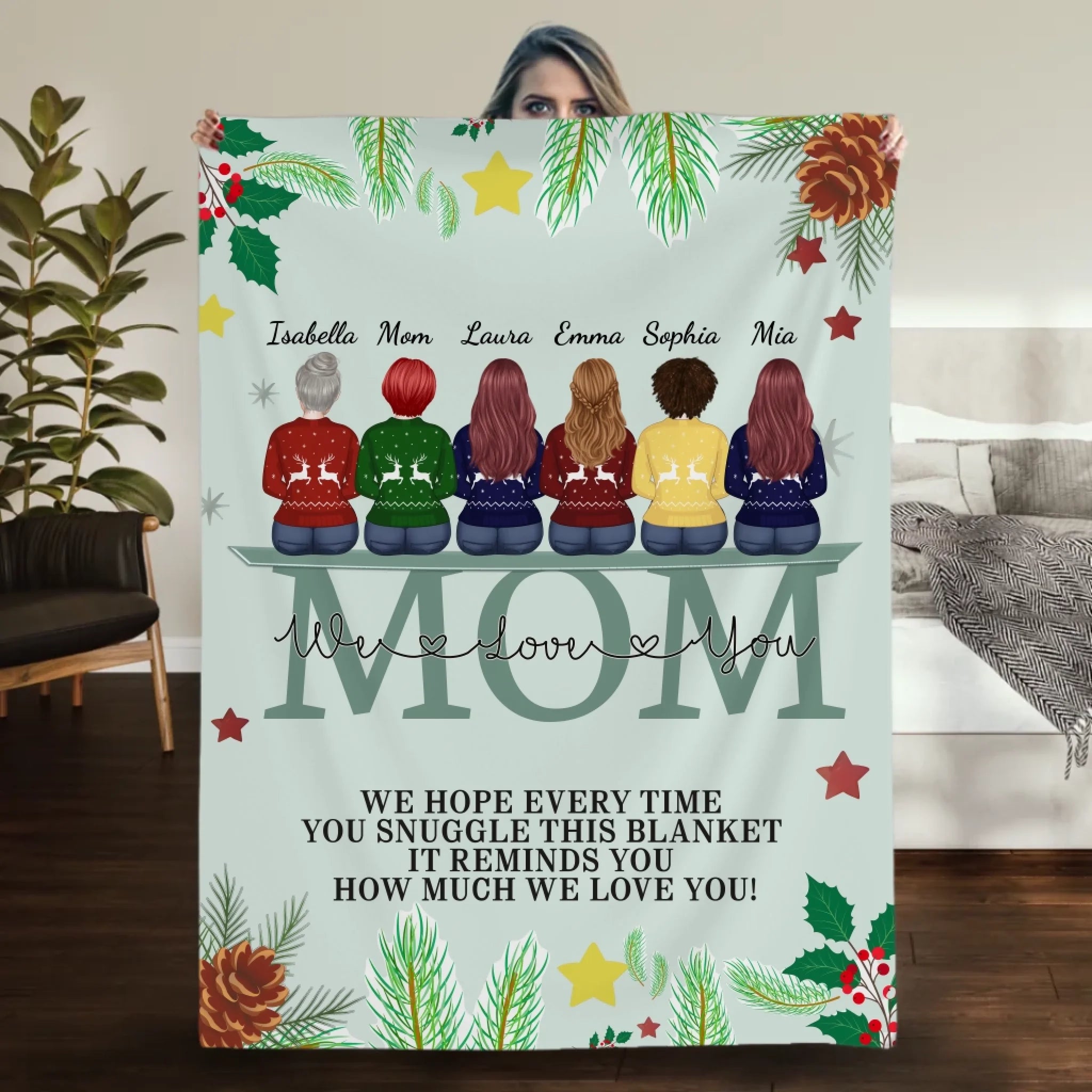 Personalized Memorial Blanket for Mom – Custom Name Tribute - 89Prints