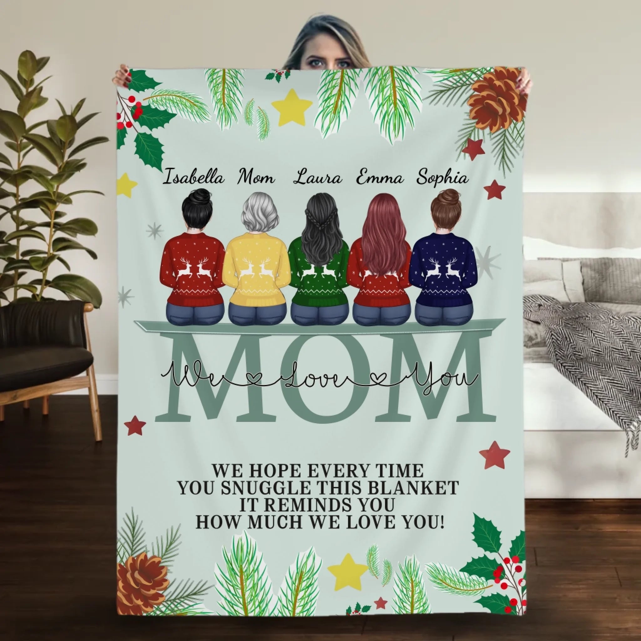 Personalized Memorial Blanket for Mom – Custom Name Tribute - 89Prints