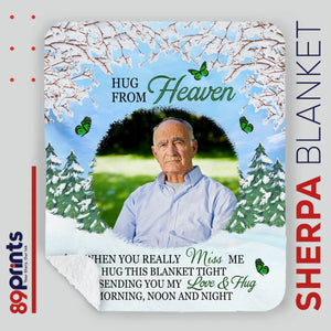 Hug from Heaven – Personalized Memorial Blanket with Photo and Loving Message - 89Prints