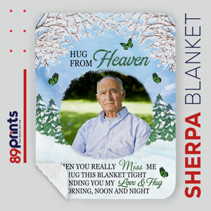 Hug from Heaven – Personalized Memorial Blanket with Photo and Loving Message - 89Prints