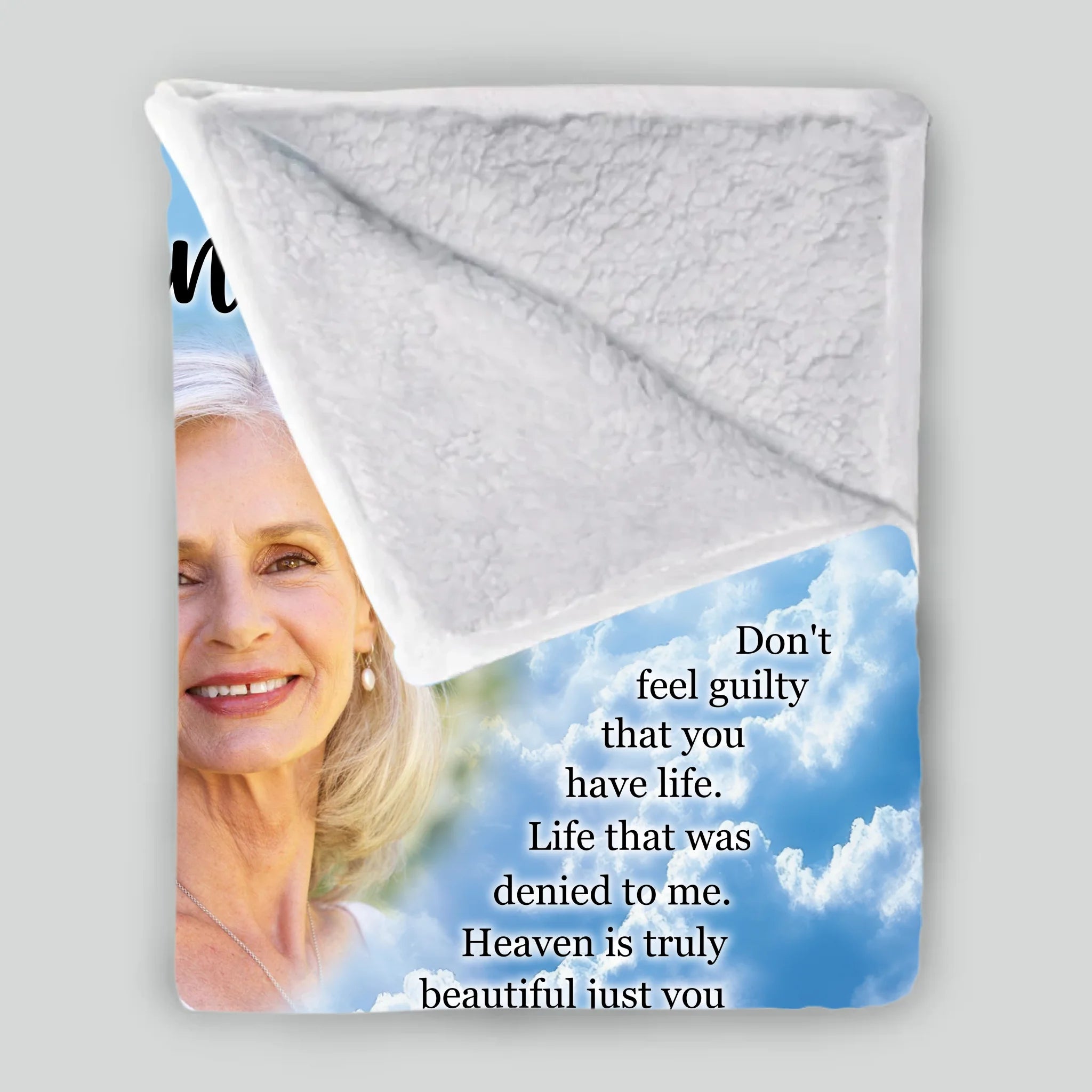 Personalized “As I Sit In Heaven” Memorial Blanket – With Photo & Name - 89Prints