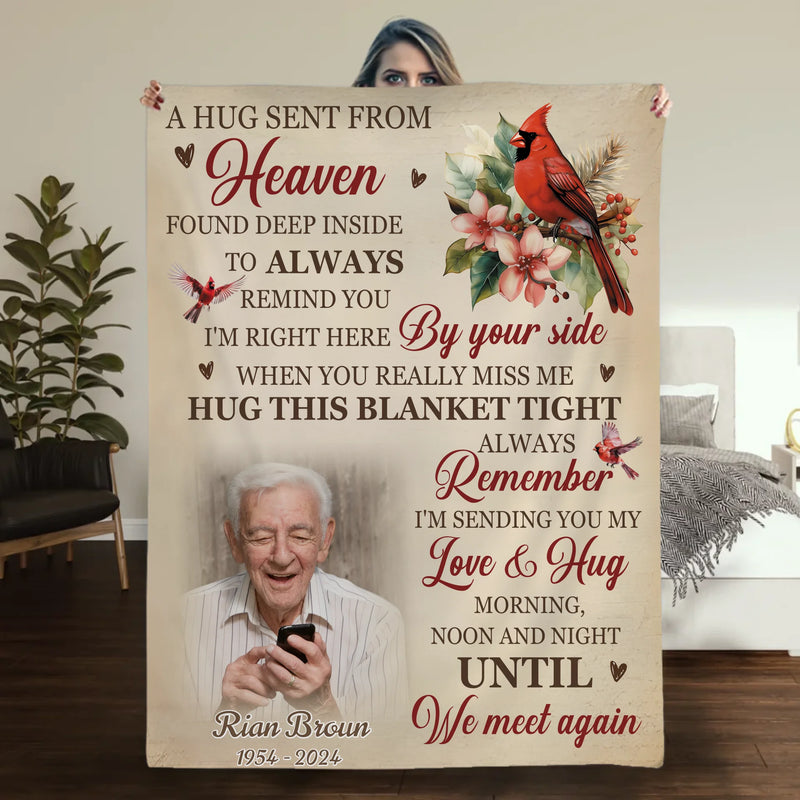 Personalized Memorial Blanket with Name and Photo – Custom Tribute Gift - 89Prints