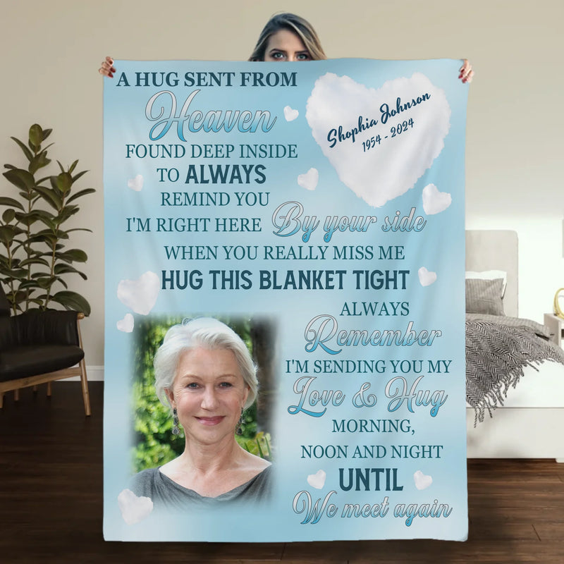 Personalized Memorial Blanket with Photo and Dates – Custom Remembrance Keepsake - 89Prints