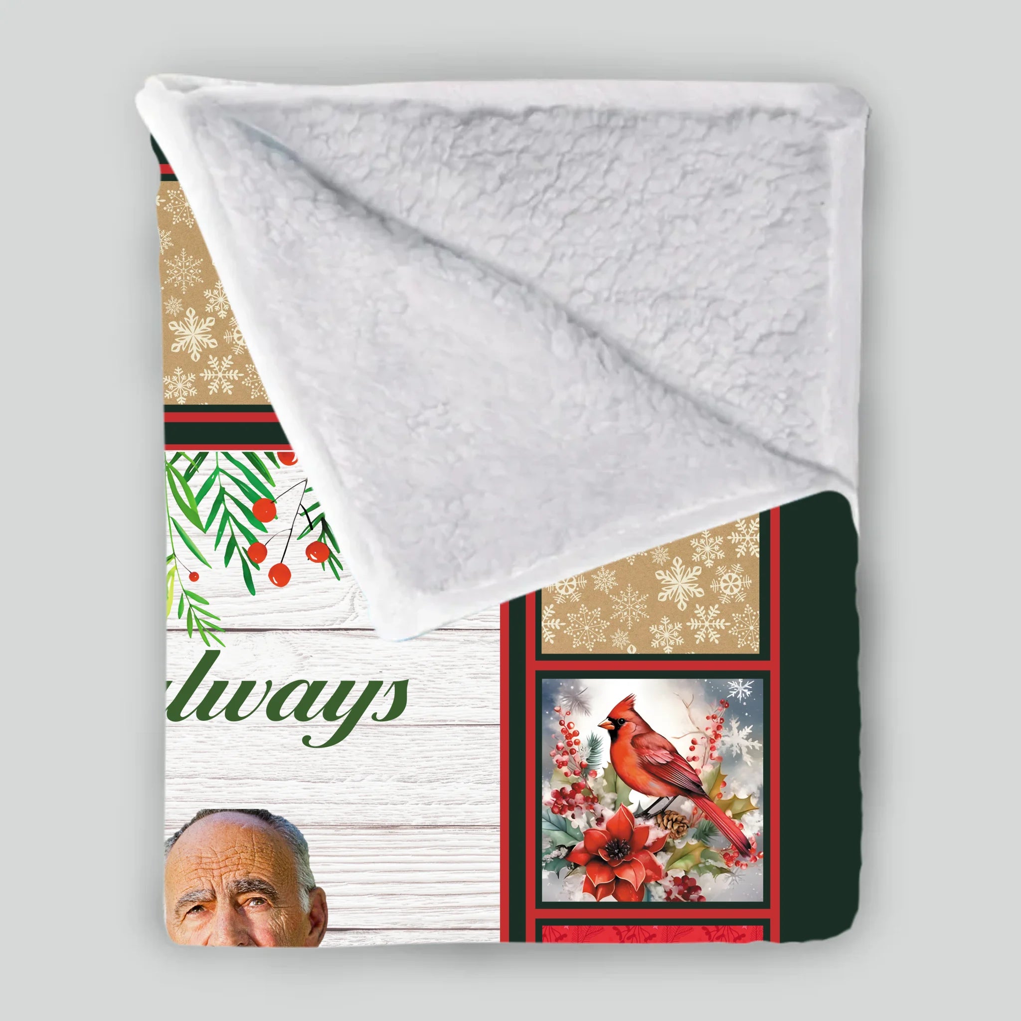 Personalized Cardinal Memorial Blanket – “I’m Always With You” Custom Photo Remembrance Gift - 89Prints