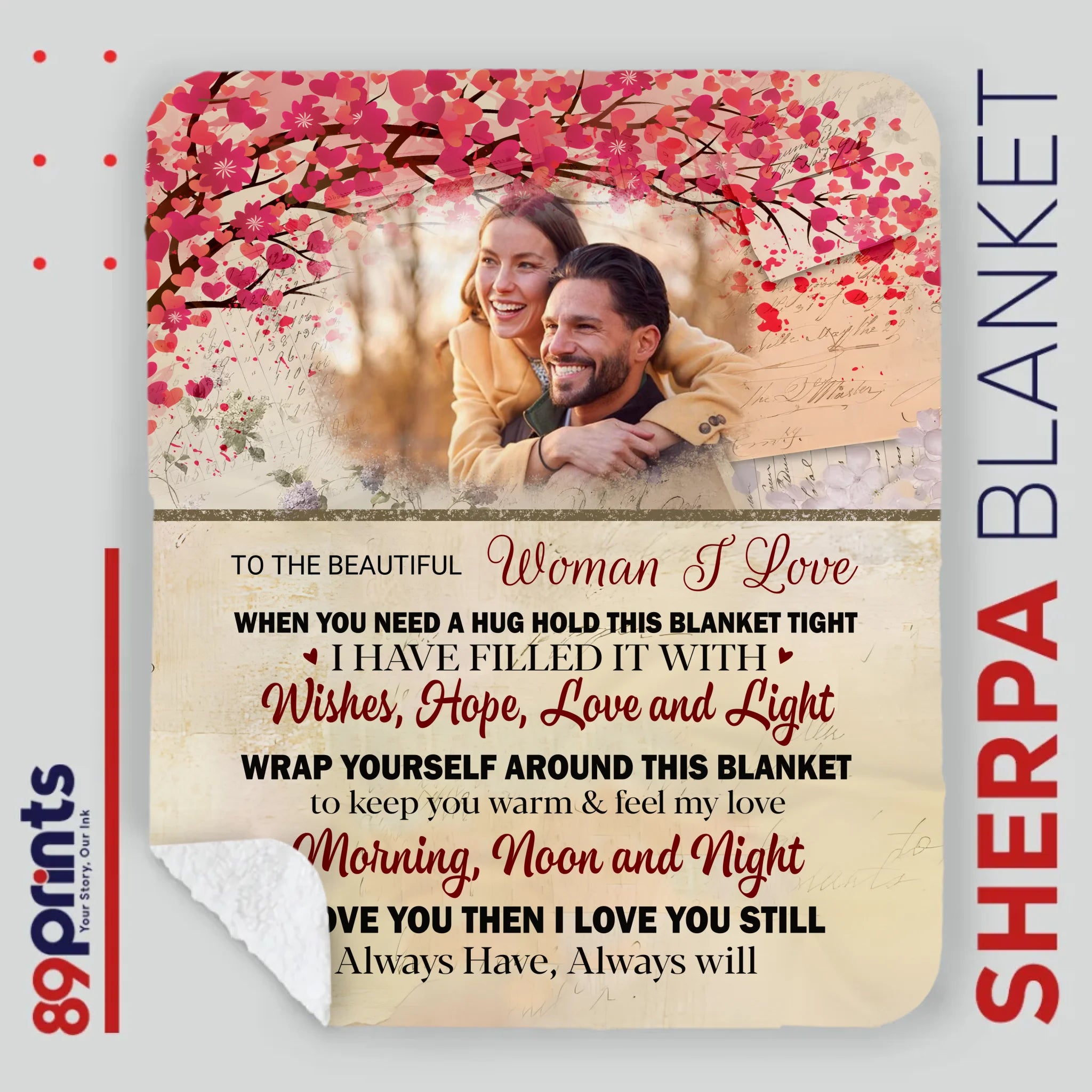 Personalized Husband & Wife Blanket – Where Love Lives Forever - 89Prints