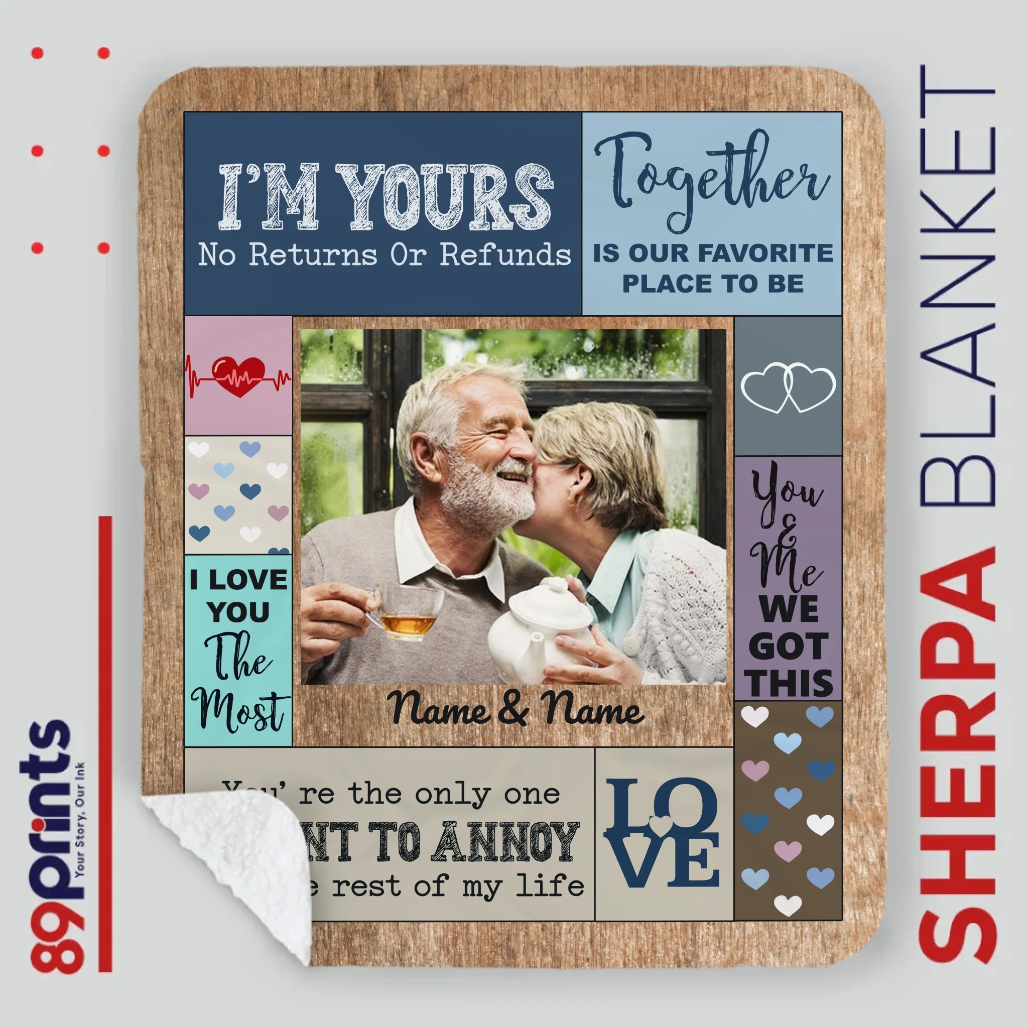 Personalized Husband & Wife Blanket – Together is Our Favorite Place to Be - 89Prints