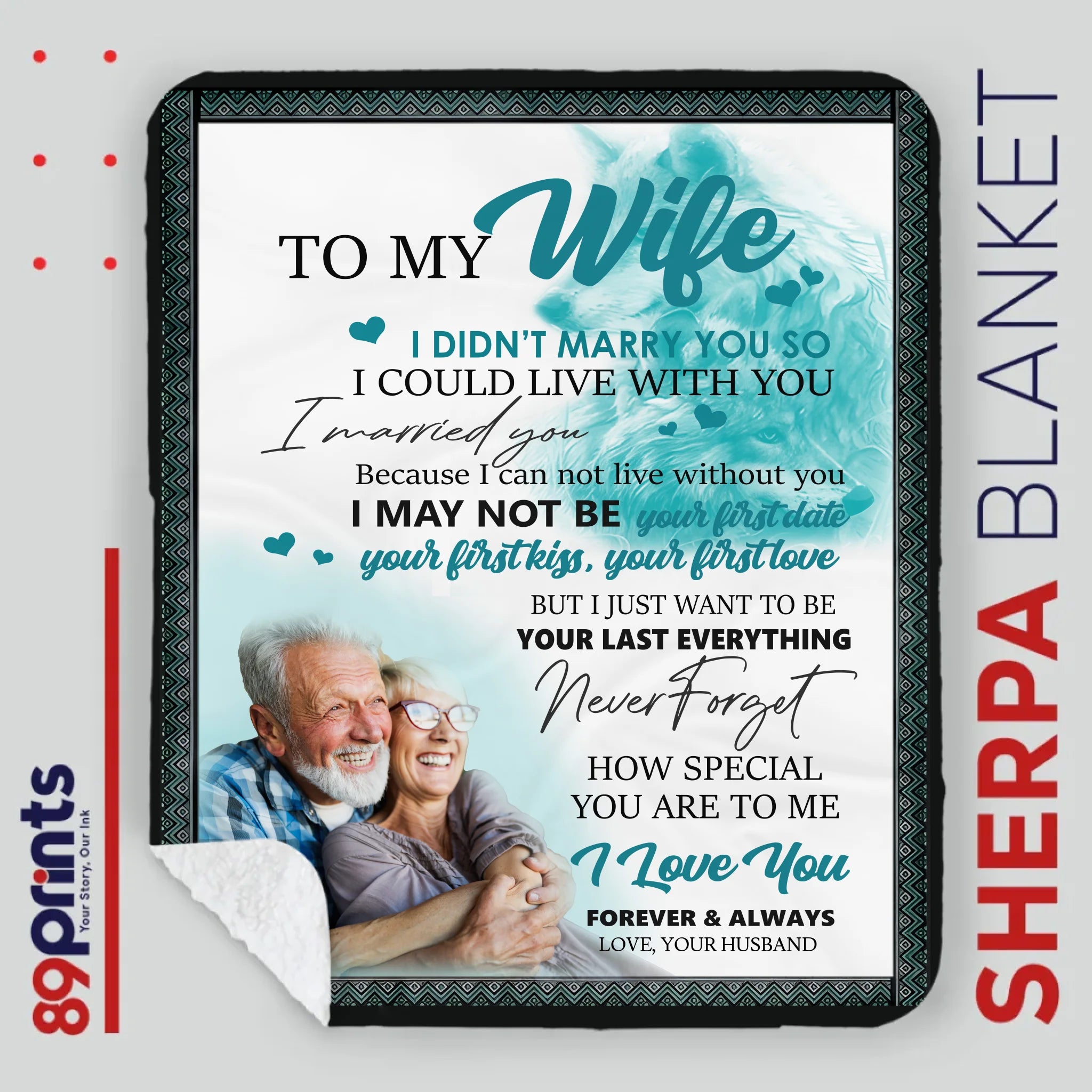 To My Wife – Custom Blanket with Your Name & Loving Message - 89Prints
