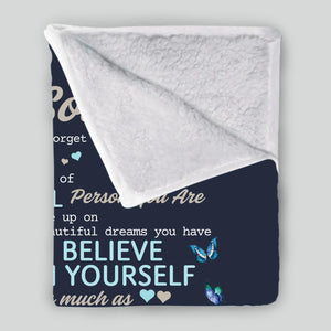 Personalized Blanket – Warm Words for a Wonderful Son - 89Prints