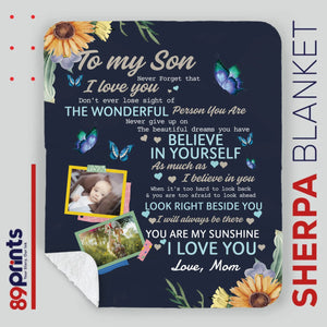 Personalized Blanket – Warm Words for a Wonderful Son - 89Prints