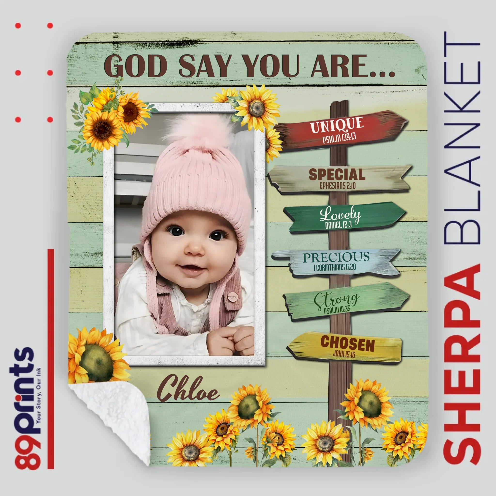 Personalized To My Son Blanket – God Says You Are Strong, Brave, Loved & Enough - 89Prints