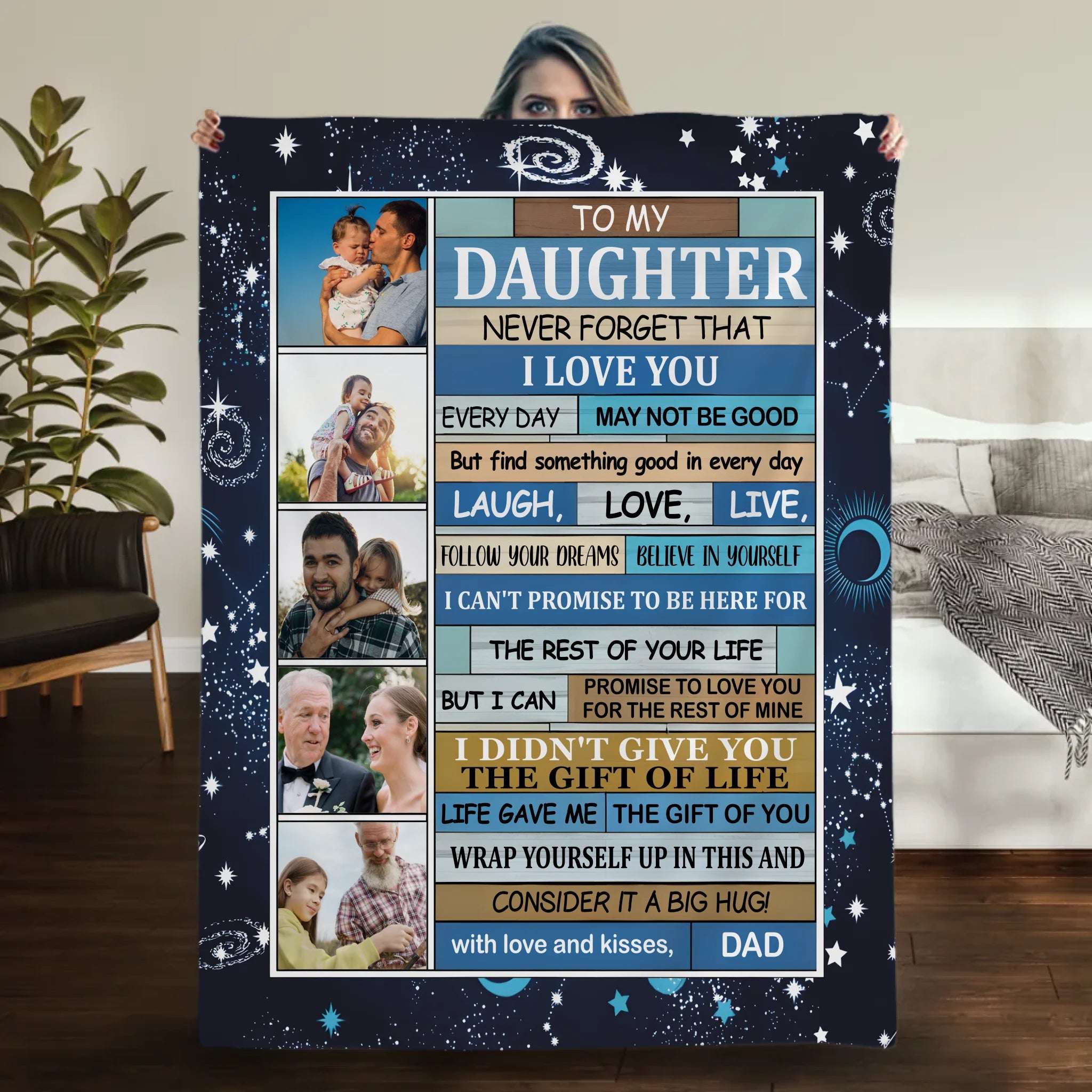 Personalized To My Daughter Blanket – Wrapped in My Love Always - 89Prints