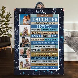 Personalized To My Daughter Blanket – Wrapped in My Love Always - 89Prints