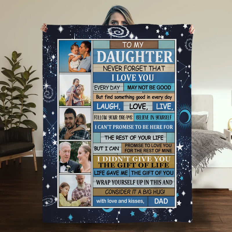 Personalized To My Daughter Blanket – Wrapped in My Love Always - 89Prints