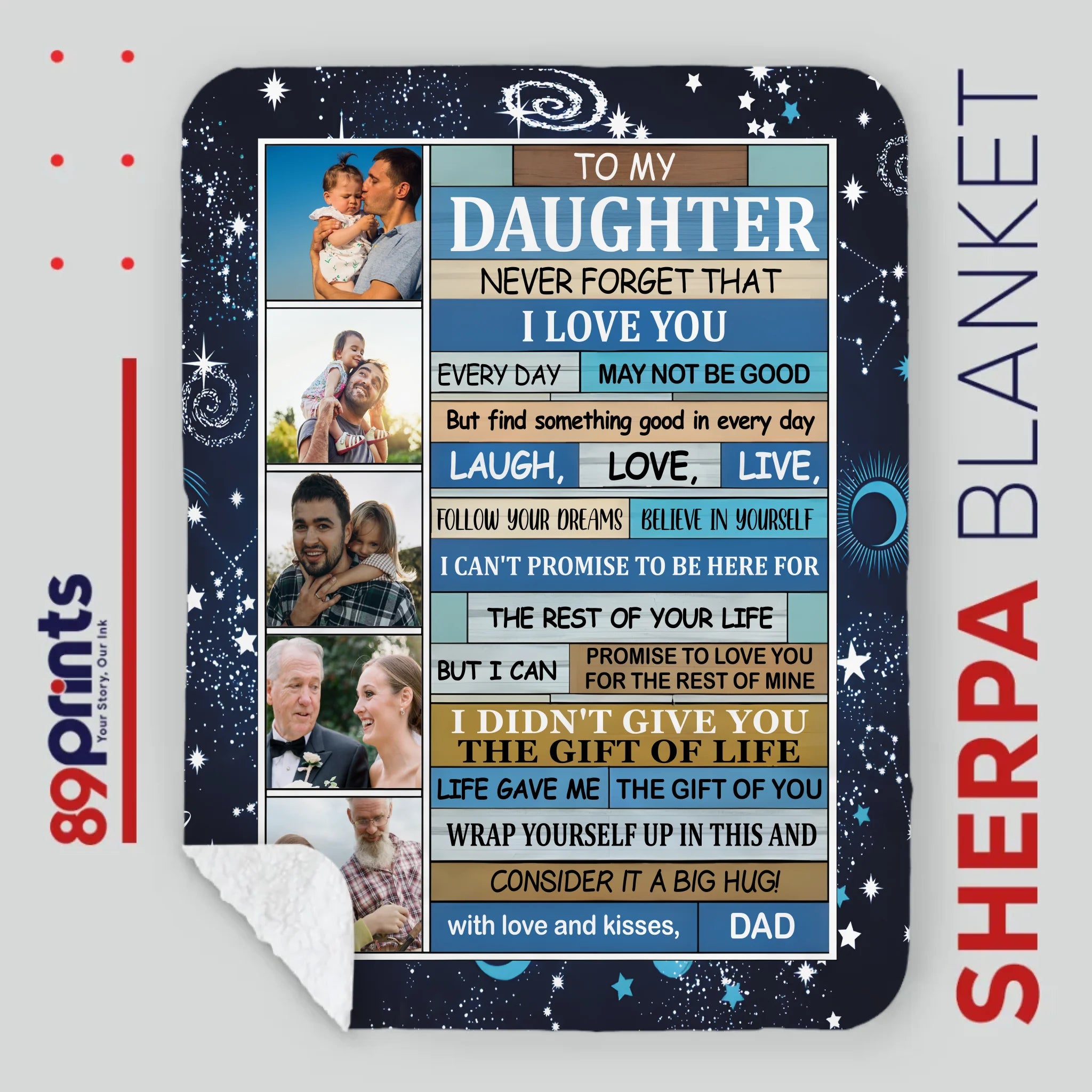 Personalized To My Daughter Blanket – Wrapped in My Love Always - 89Prints