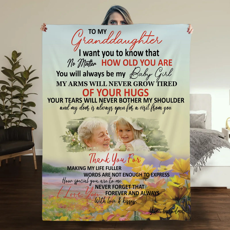 Personalized Granddaughter Blanket – To My Granddaughter, With All My Love - 89Prints