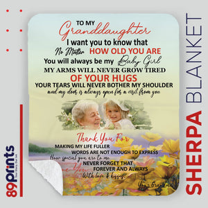 Personalized Granddaughter Blanket – To My Granddaughter, With All My Love - 89Prints