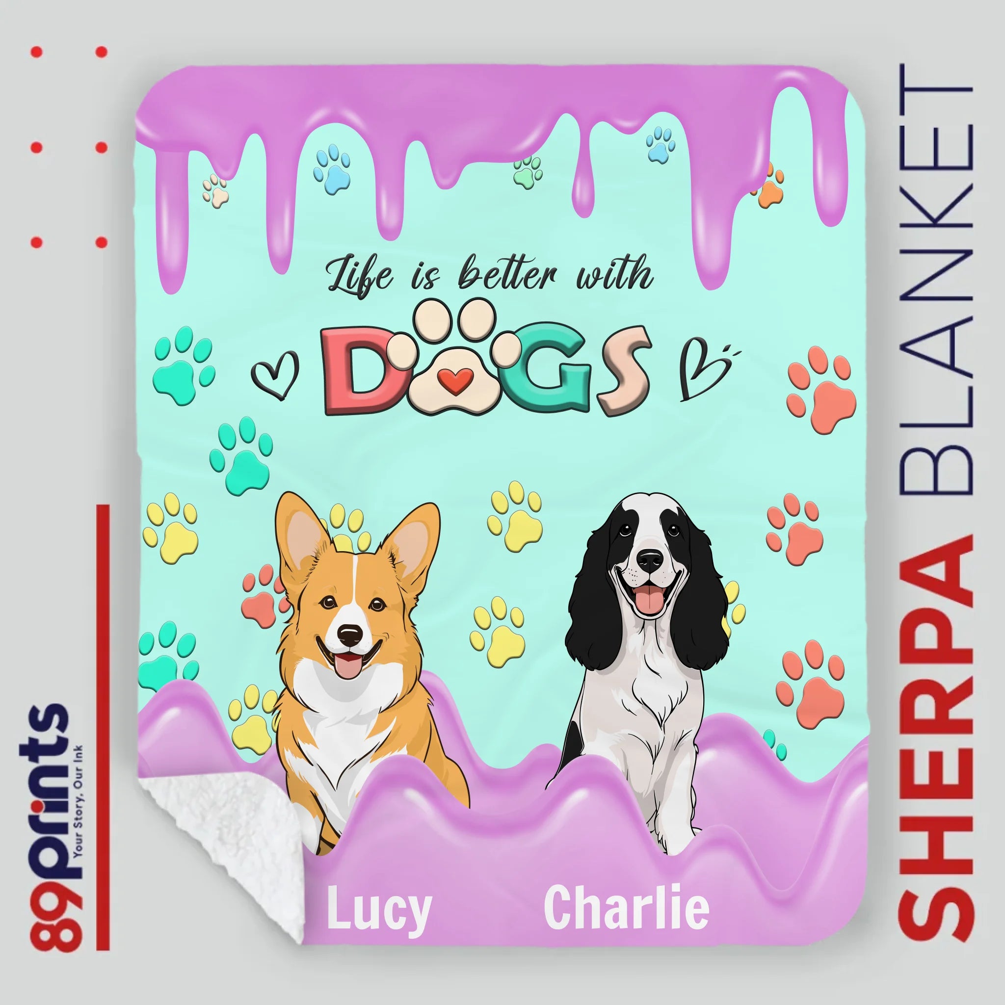 Personalized Blanket – Because Life’s Just Better with Dogs - 89Prints
