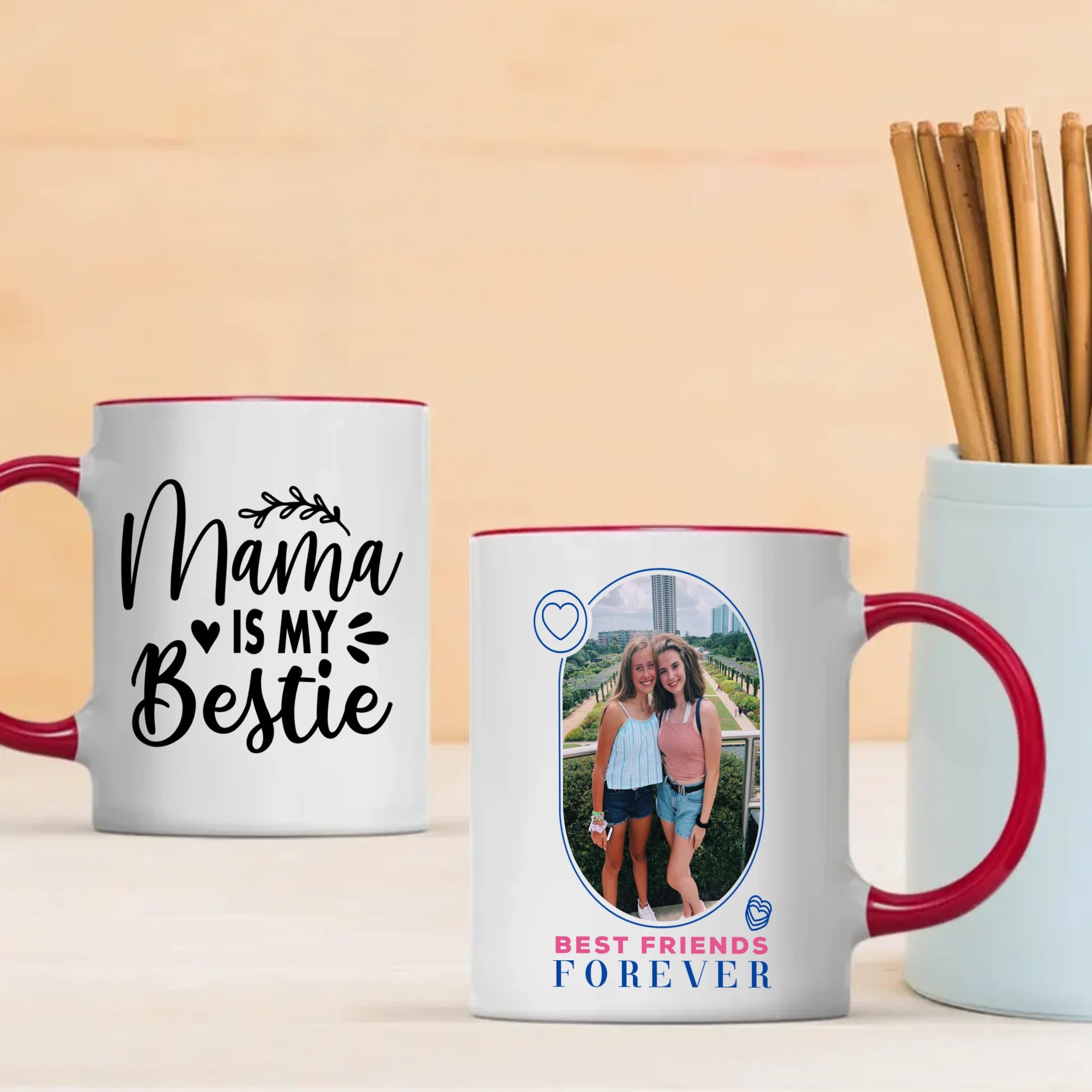 Bestie Mama Mug – Personalized Gift with Forever Quote - 89Prints