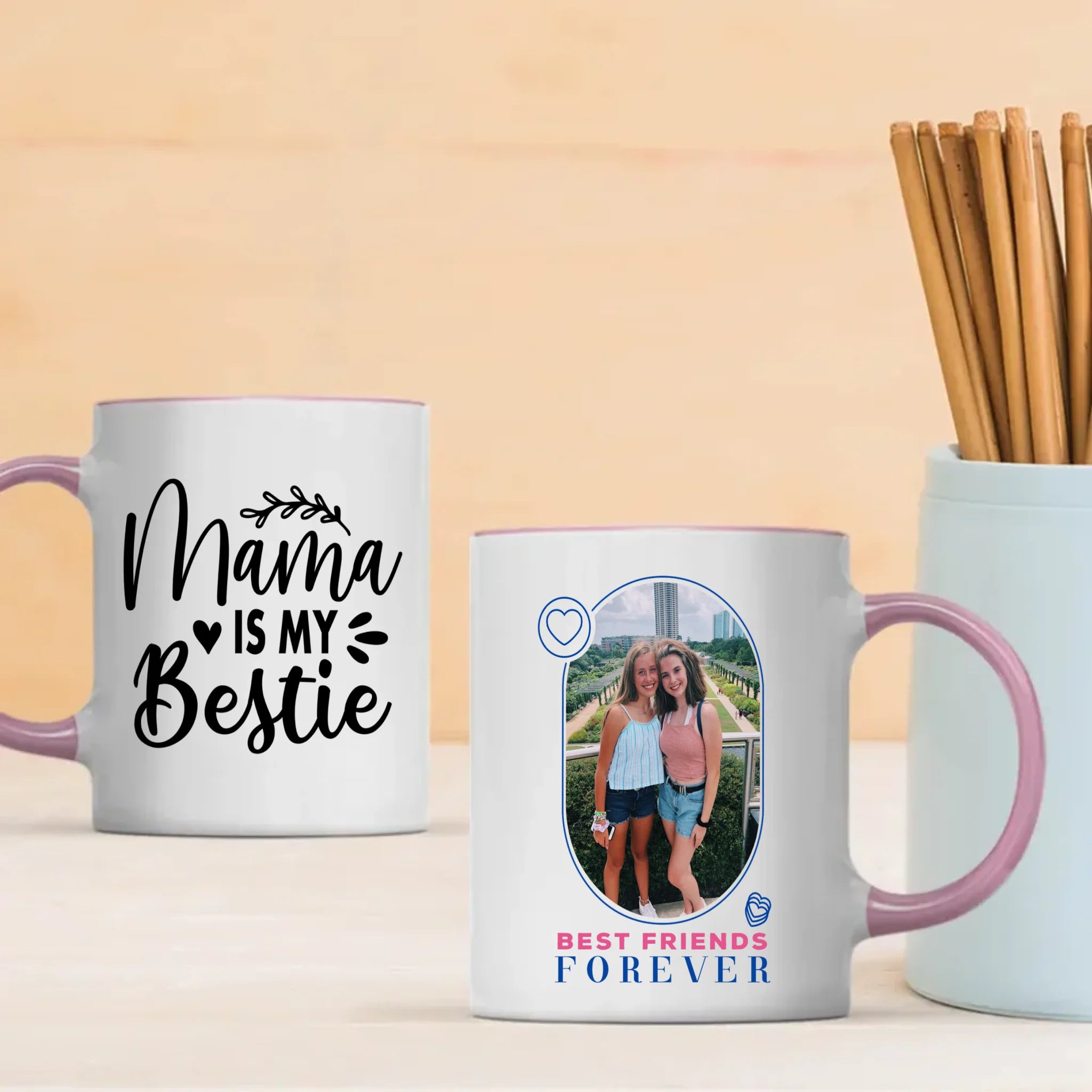 Bestie Mama Mug – Personalized Gift with Forever Quote - 89Prints