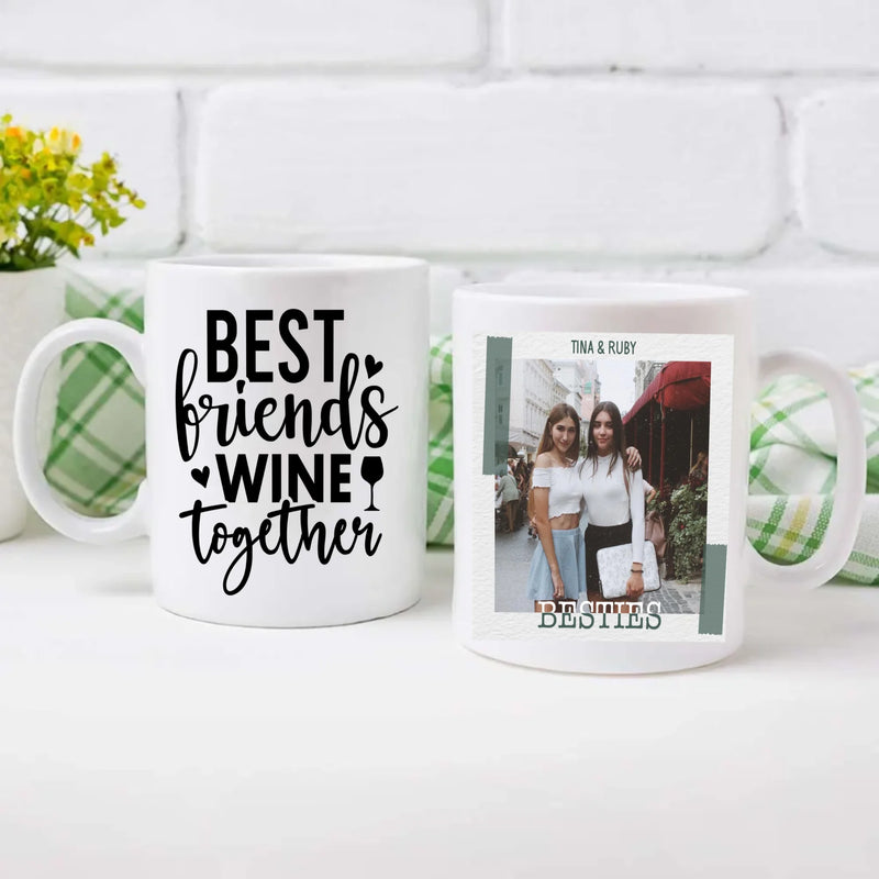 Personalized Best Friends Wine Mug – Birthday Gift for Besties - 89Prints