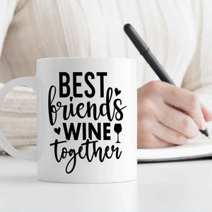 Personalized Best Friends Wine Mug – Birthday Gift for Besties - 89Prints