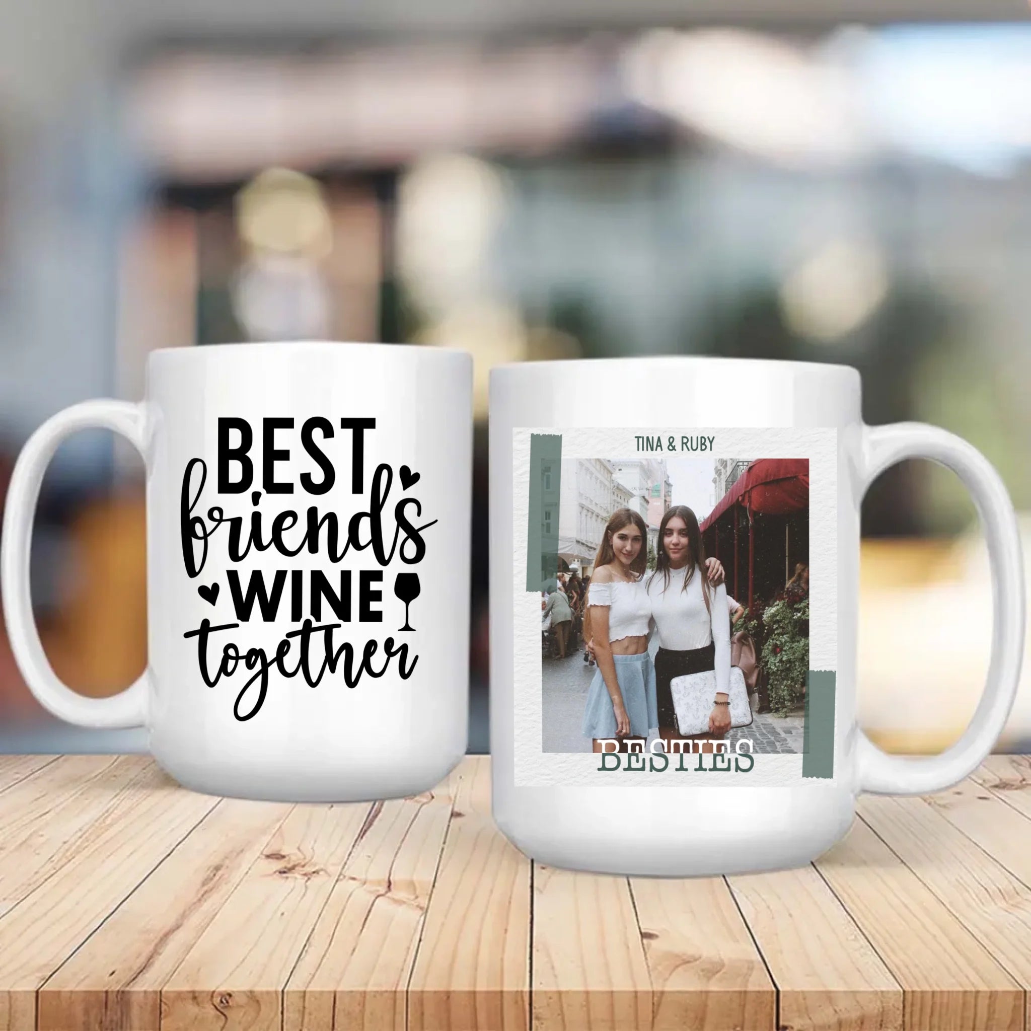 Personalized Best Friends Wine Mug – Birthday Gift for Besties - 89Prints