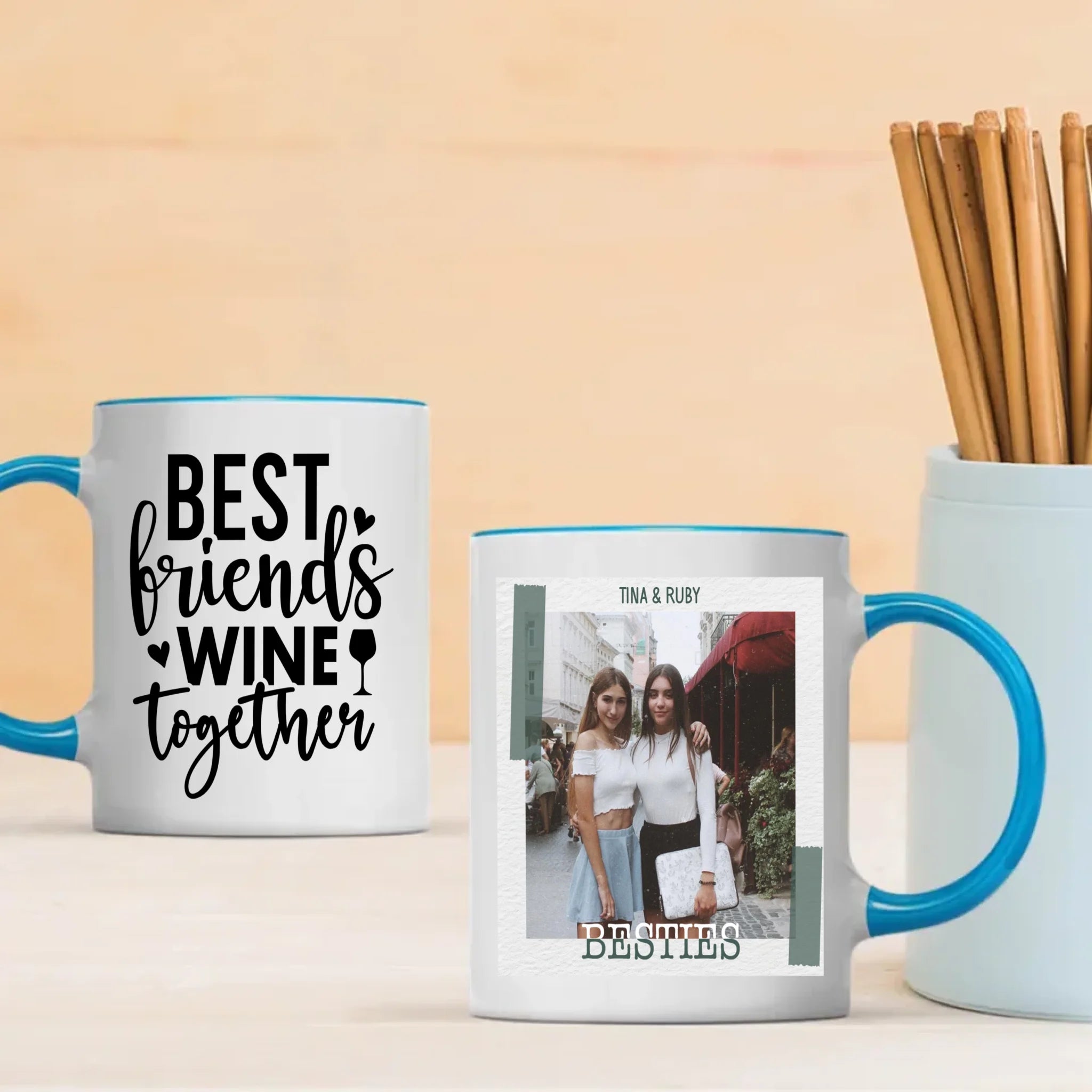Personalized Best Friends Wine Mug – Birthday Gift for Besties - 89Prints