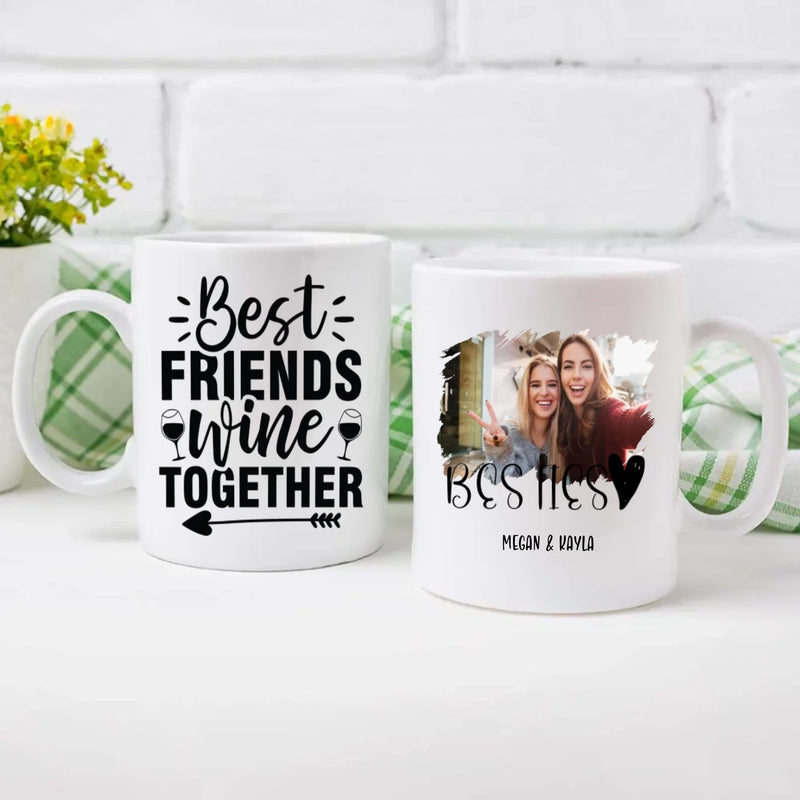 Bestie Memories Mug – Custom Photo & Wine Together Quote - 89Prints