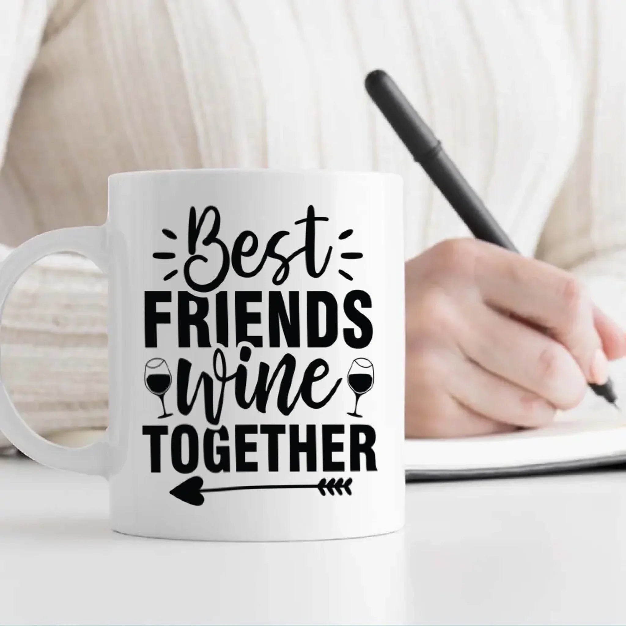 Bestie Memories Mug – Custom Photo & Wine Together Quote - 89Prints