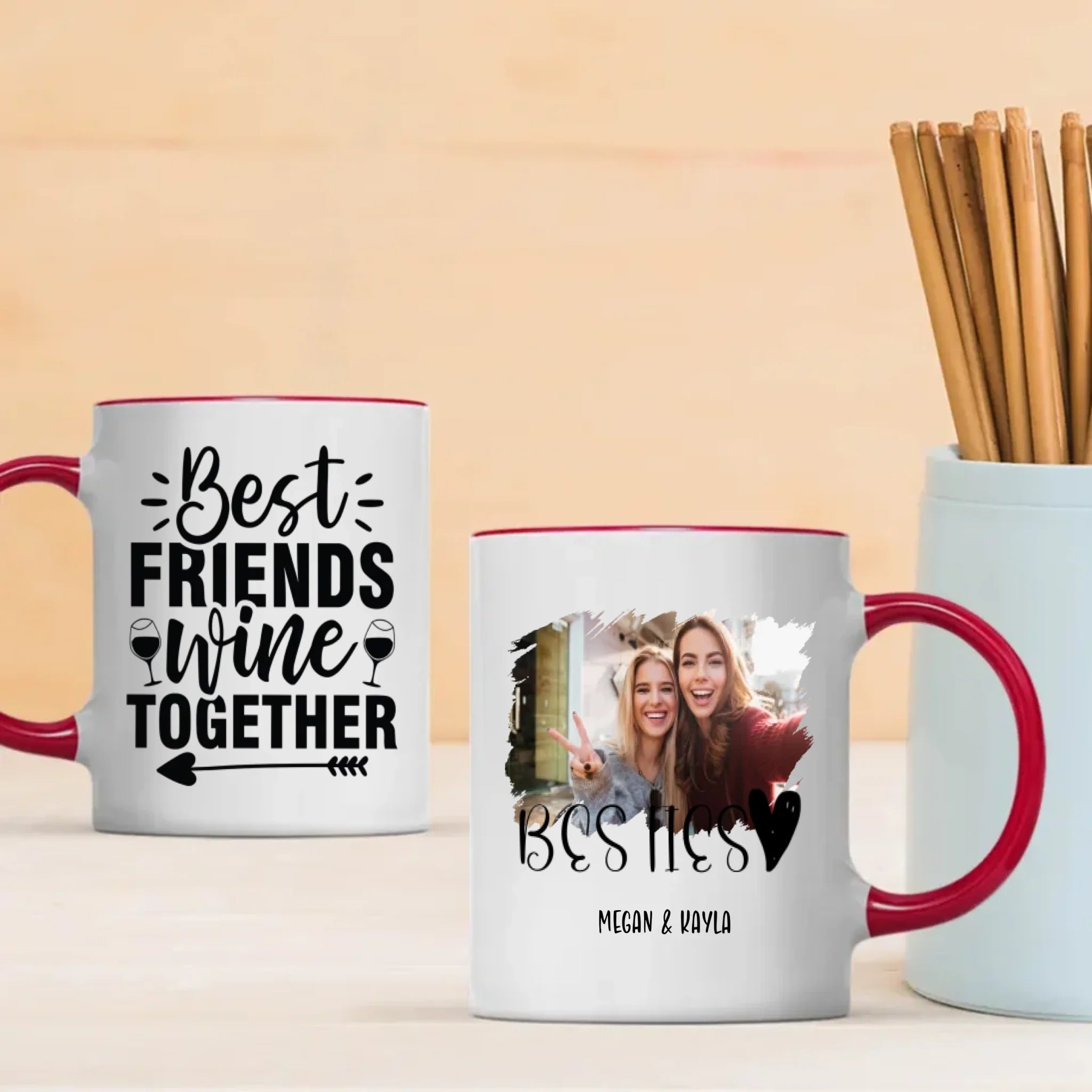 Bestie Memories Mug – Custom Photo & Wine Together Quote - 89Prints