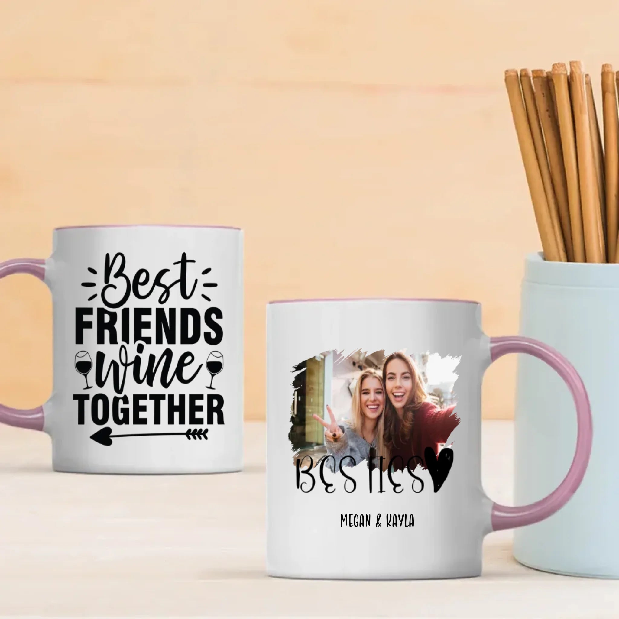 Bestie Memories Mug – Custom Photo & Wine Together Quote - 89Prints