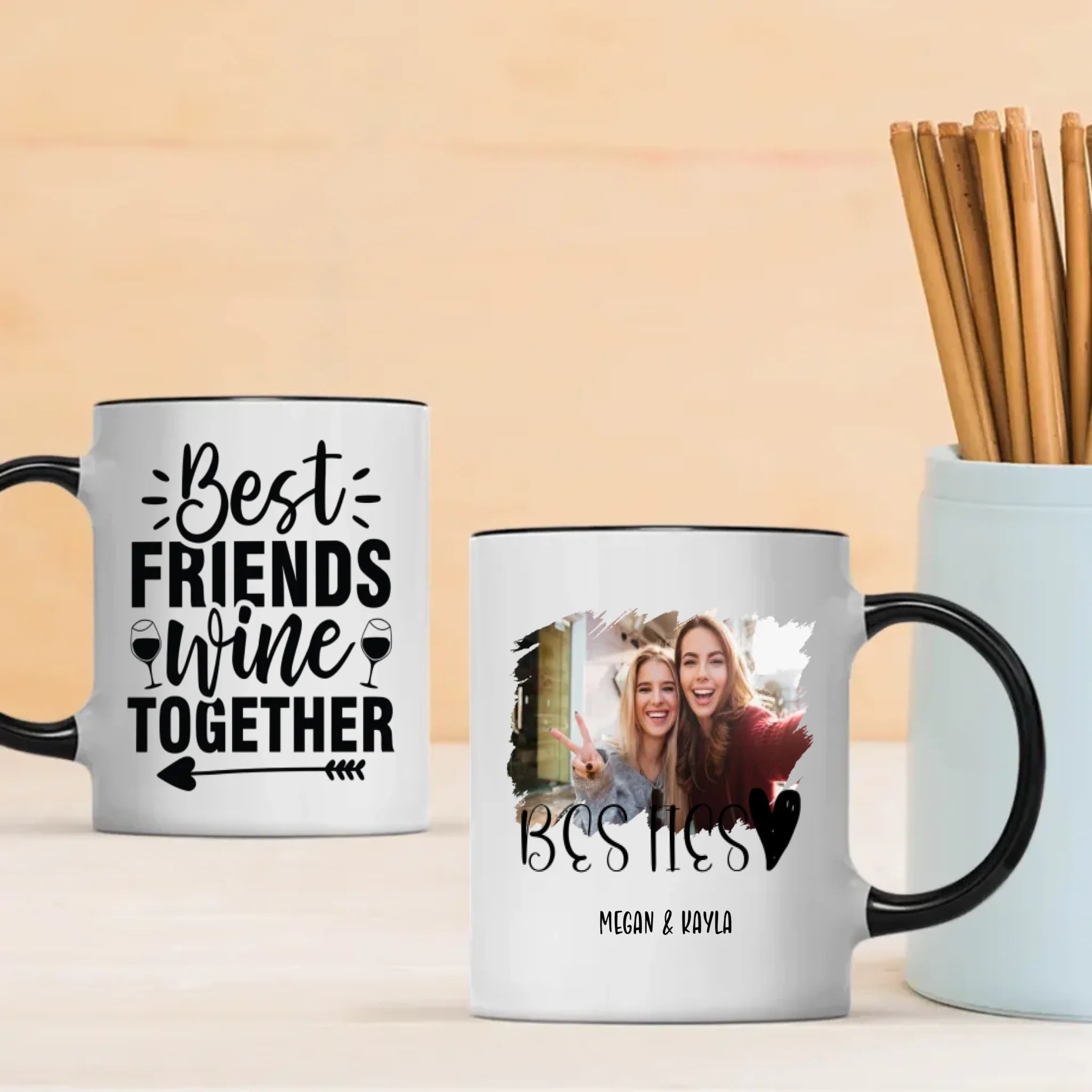 Bestie Memories Mug – Custom Photo & Wine Together Quote - 89Prints