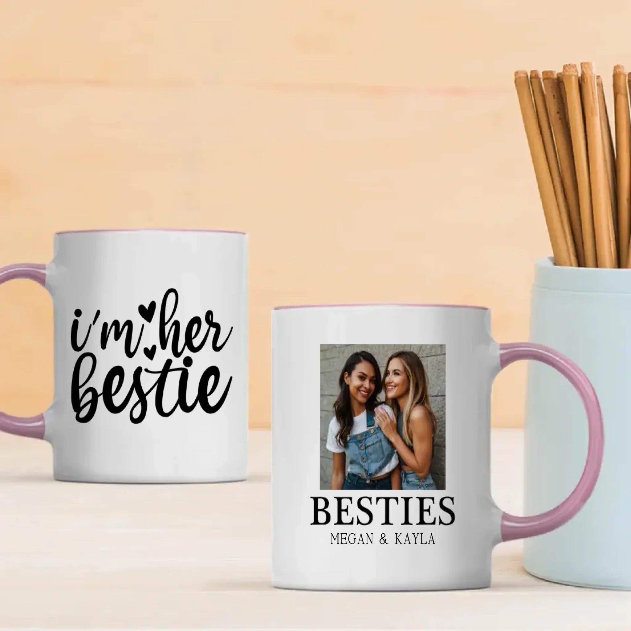 Personalized Bestie Mug – Sister-Like Friendship Gift - 89Prints