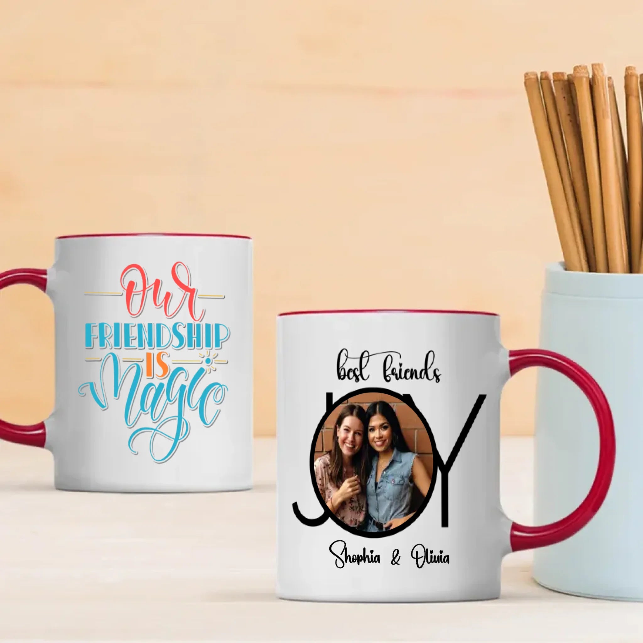 Magical Friendship Mug – Custom Bestie Gift with Names & Photo - 89Prints