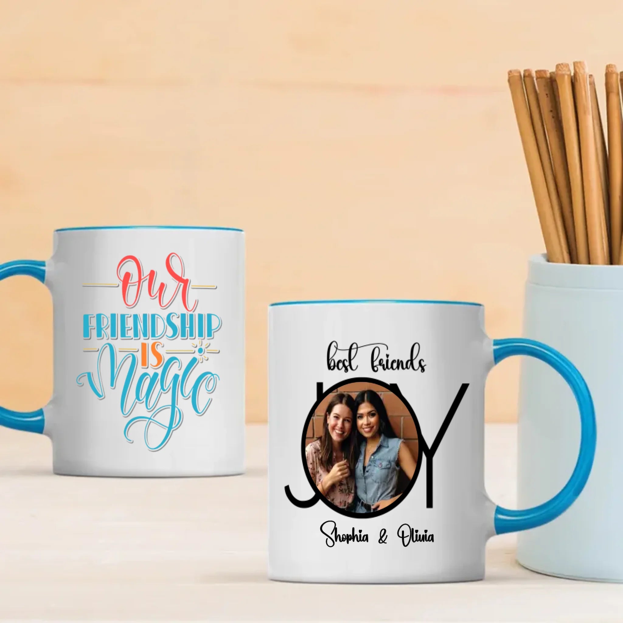 Magical Friendship Mug – Custom Bestie Gift with Names & Photo - 89Prints