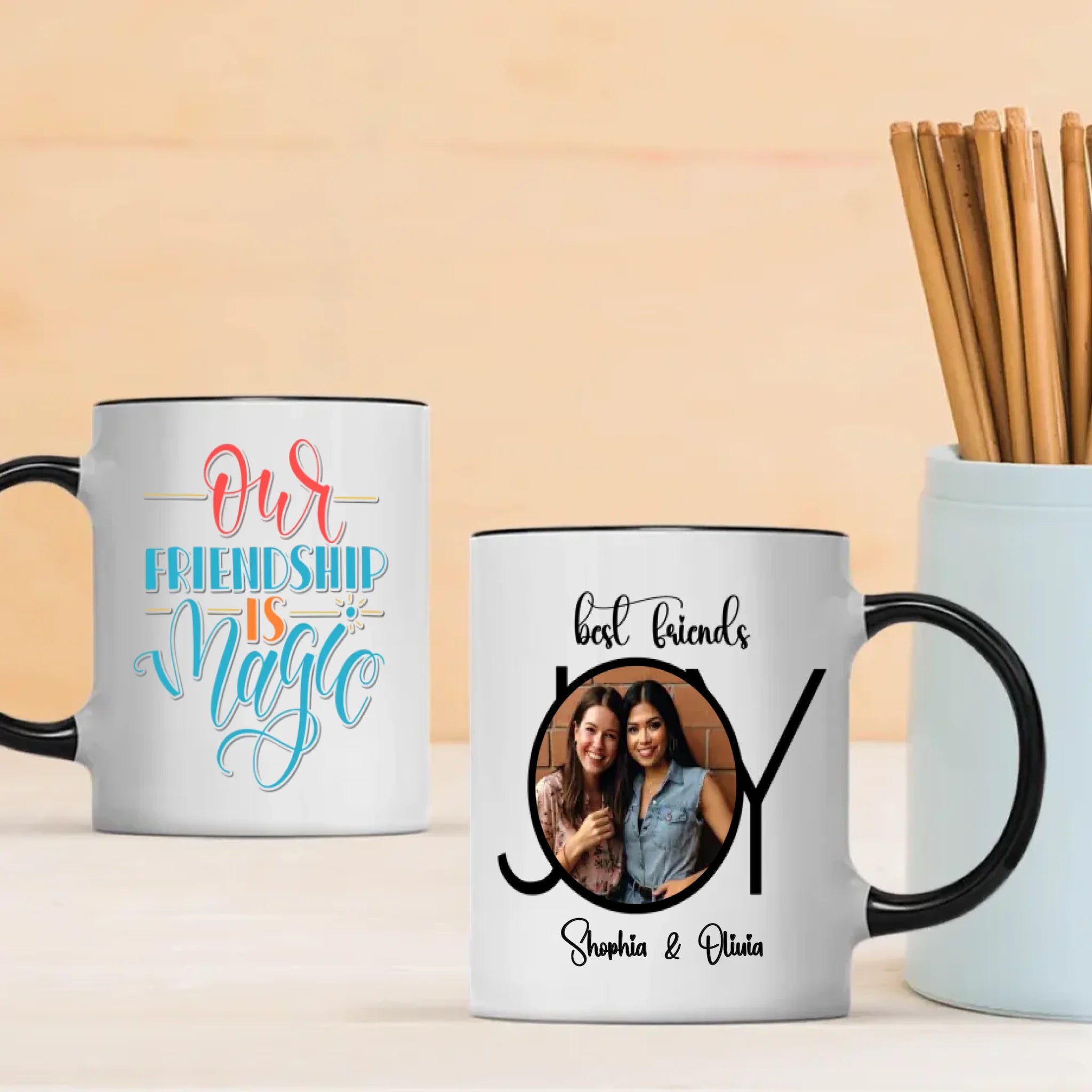 Magical Friendship Mug – Custom Bestie Gift with Names & Photo - 89Prints
