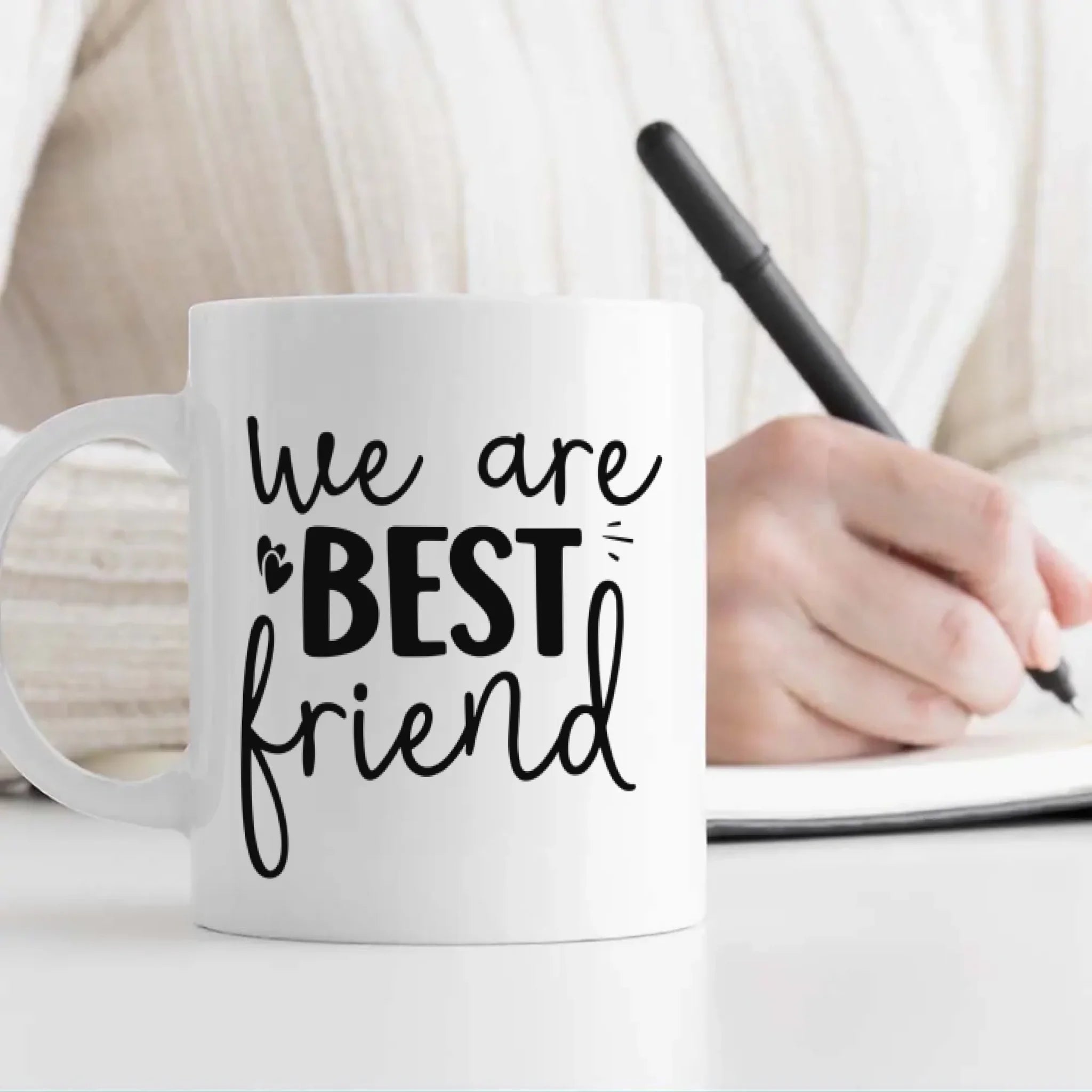 Cute Personalized Mug – Happiness Is Knowing We Are Best Friends - 89Prints