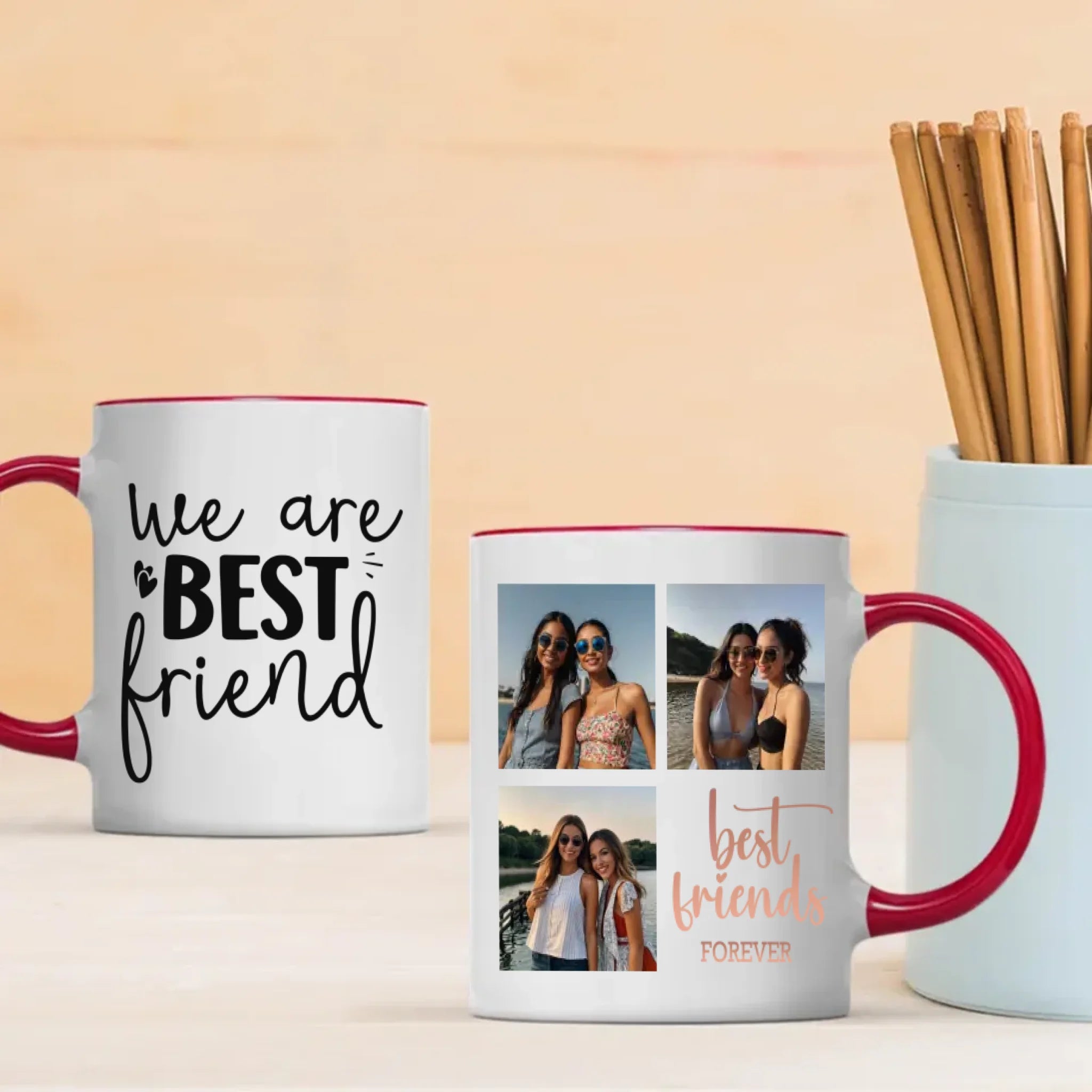 Cute Personalized Mug – Happiness Is Knowing We Are Best Friends - 89Prints