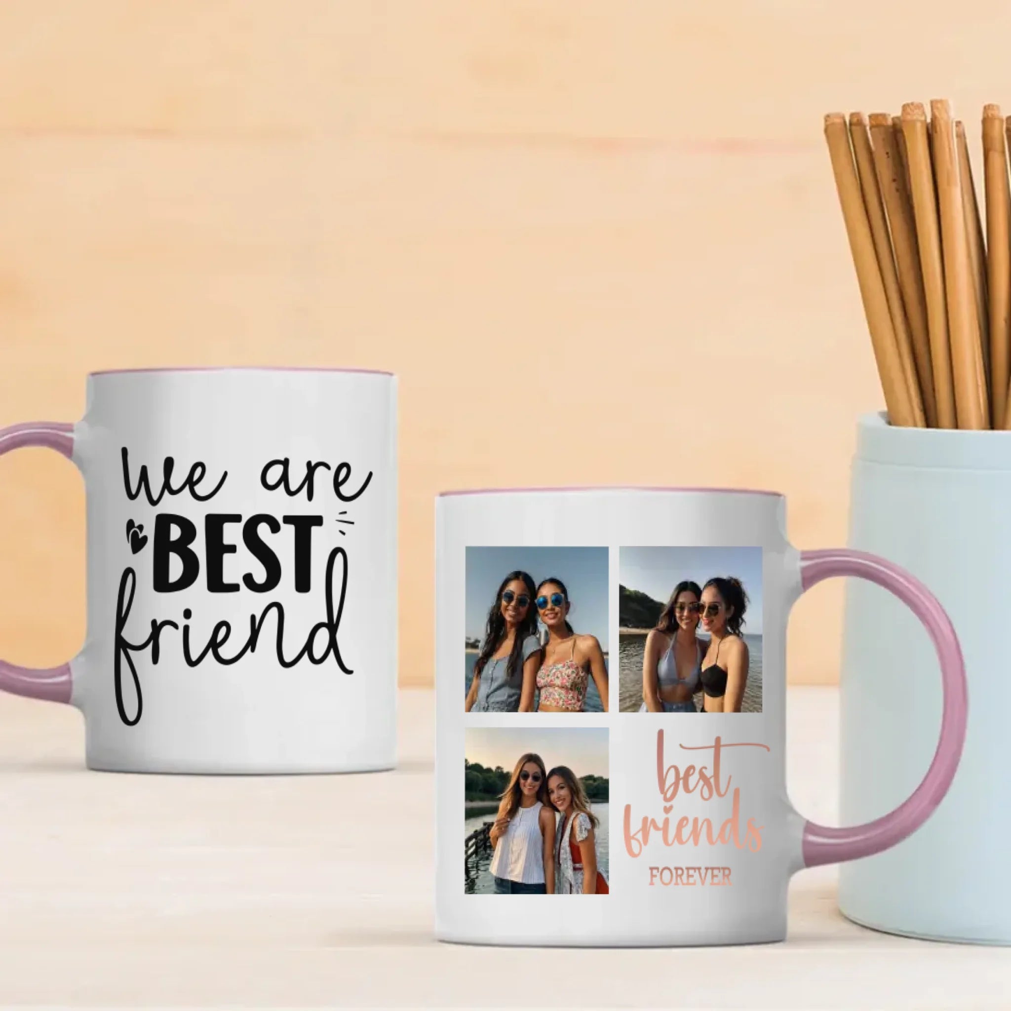 Cute Personalized Mug – Happiness Is Knowing We Are Best Friends - 89Prints