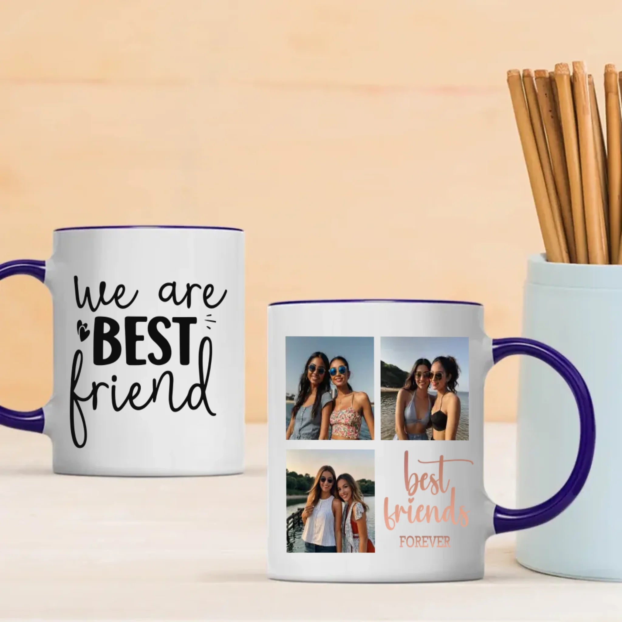 Cute Personalized Mug – Happiness Is Knowing We Are Best Friends - 89Prints