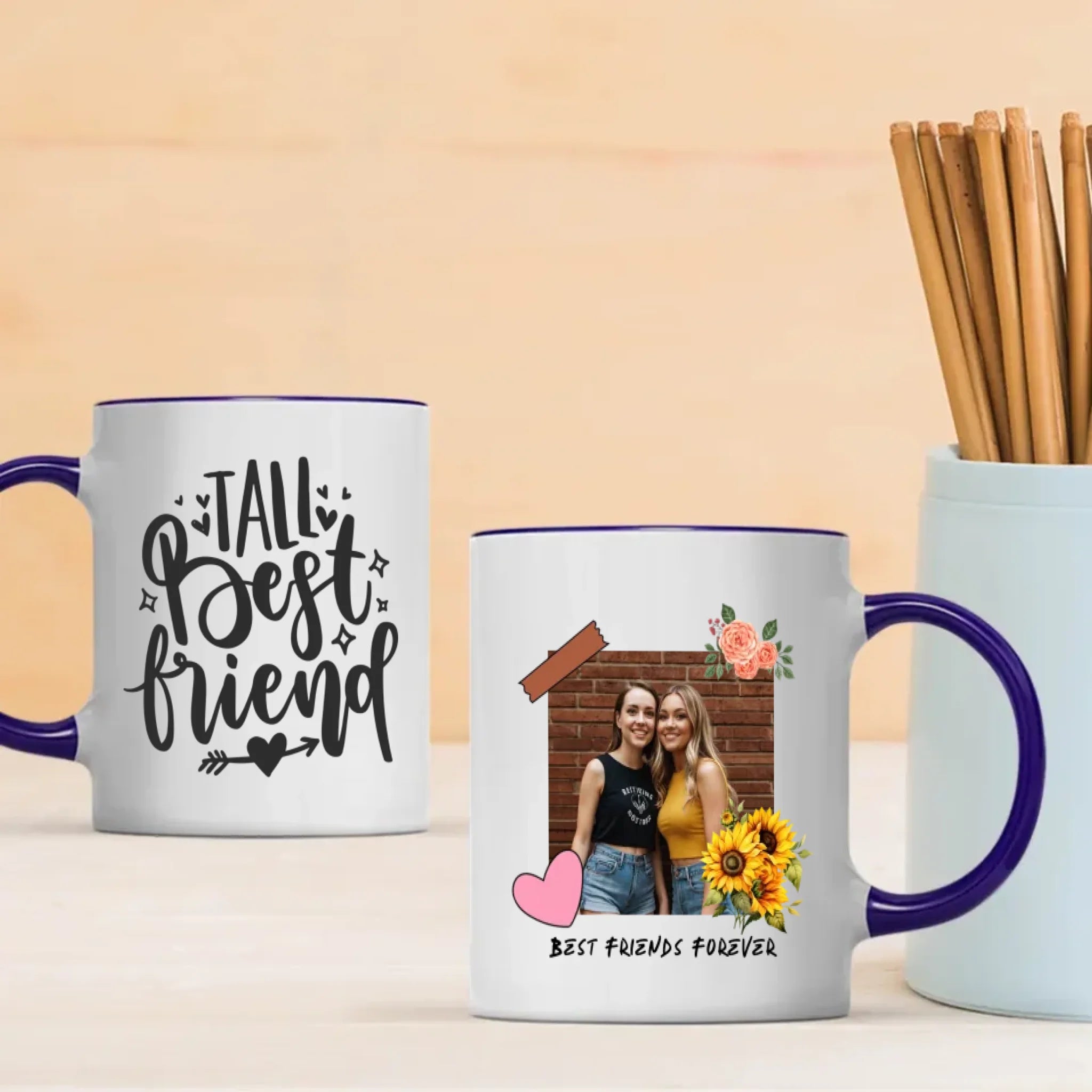 Personalized Tall Best Friend Mug – Funny Gift for Bestie - 89Prints