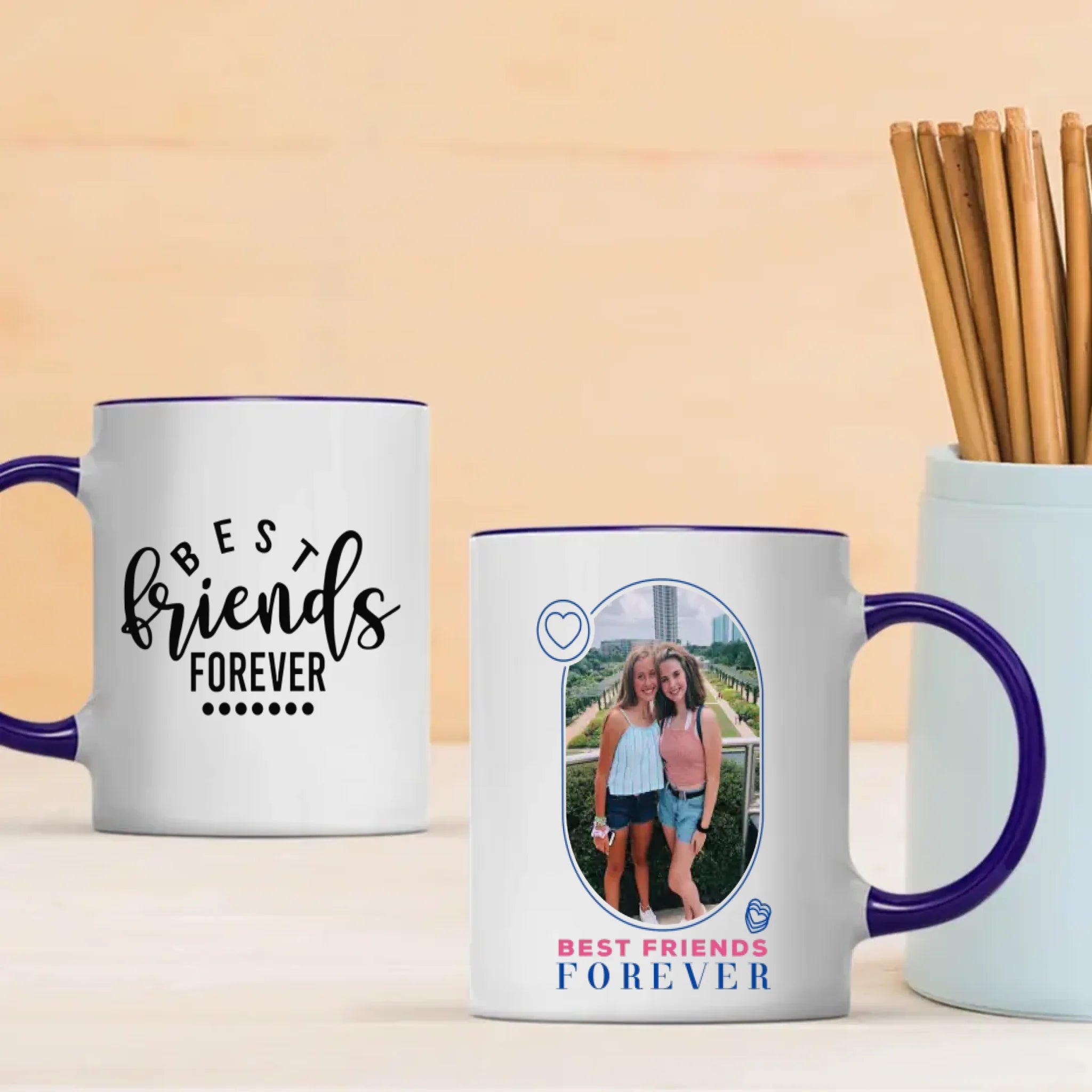 Custom Bestie Mug – Best Friends Forever with Photo & Text-89Prints