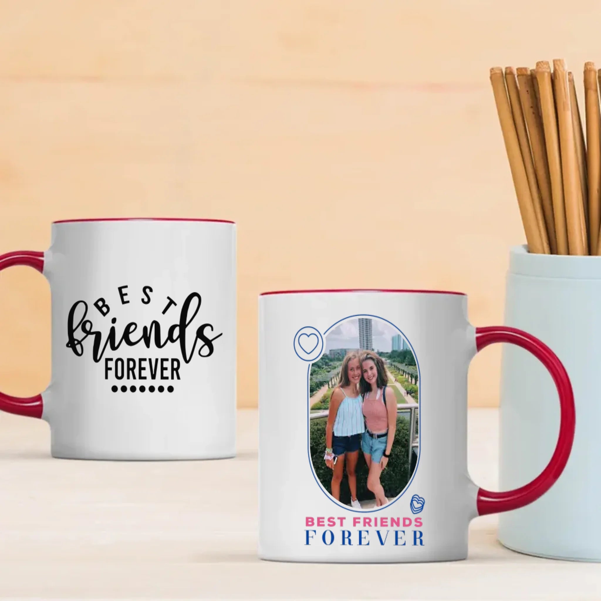 Custom Bestie Mug – Best Friends Forever with Photo & Text-89Prints