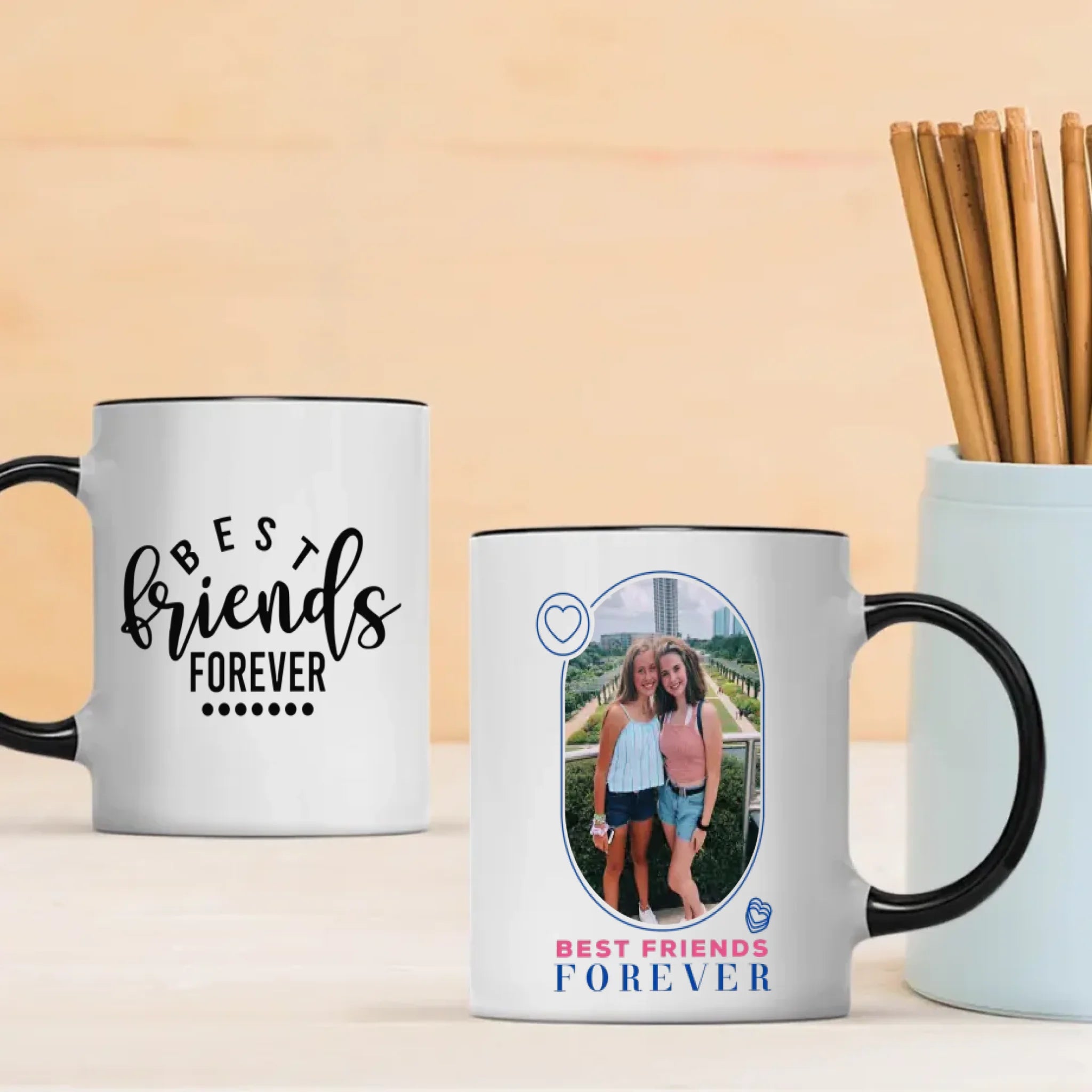 Custom Bestie Mug – Best Friends Forever with Photo & Text-89Prints