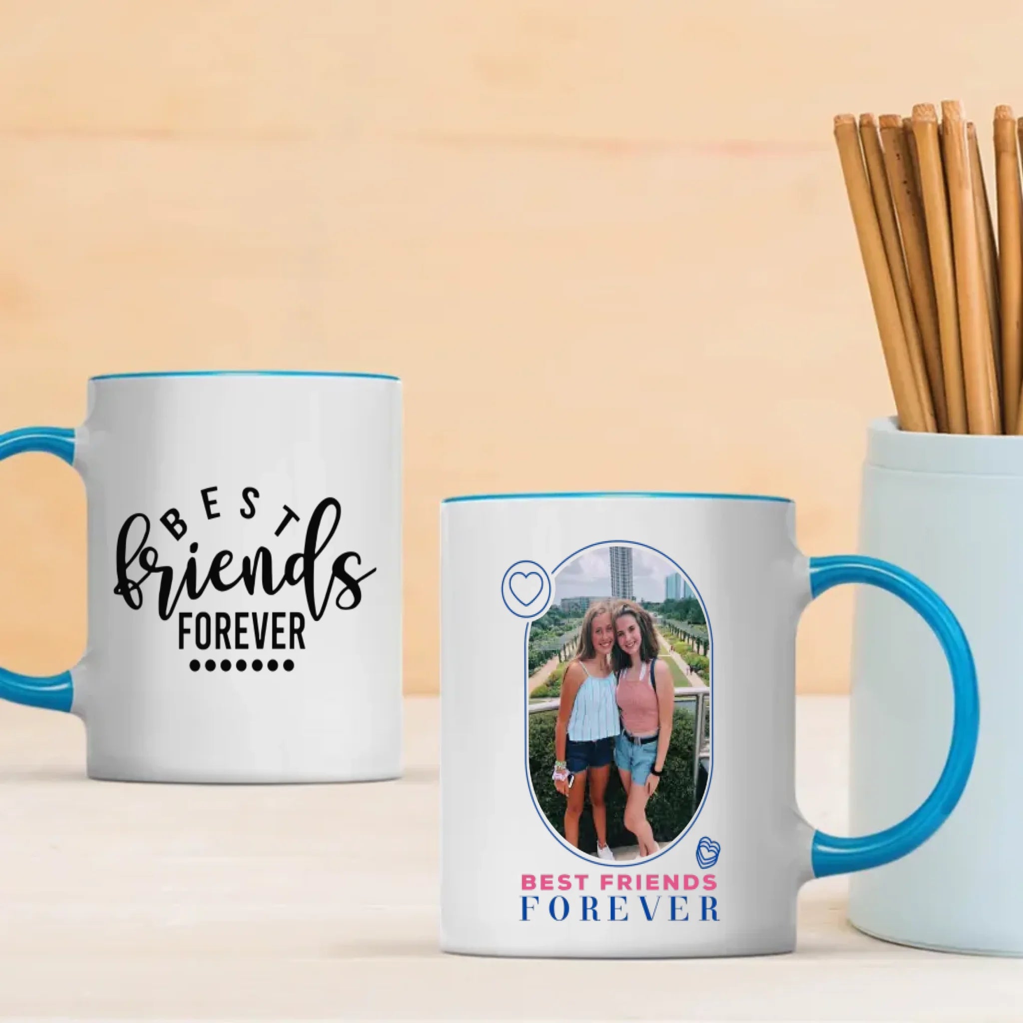 Custom Bestie Mug – Best Friends Forever with Photo & Text-89Prints