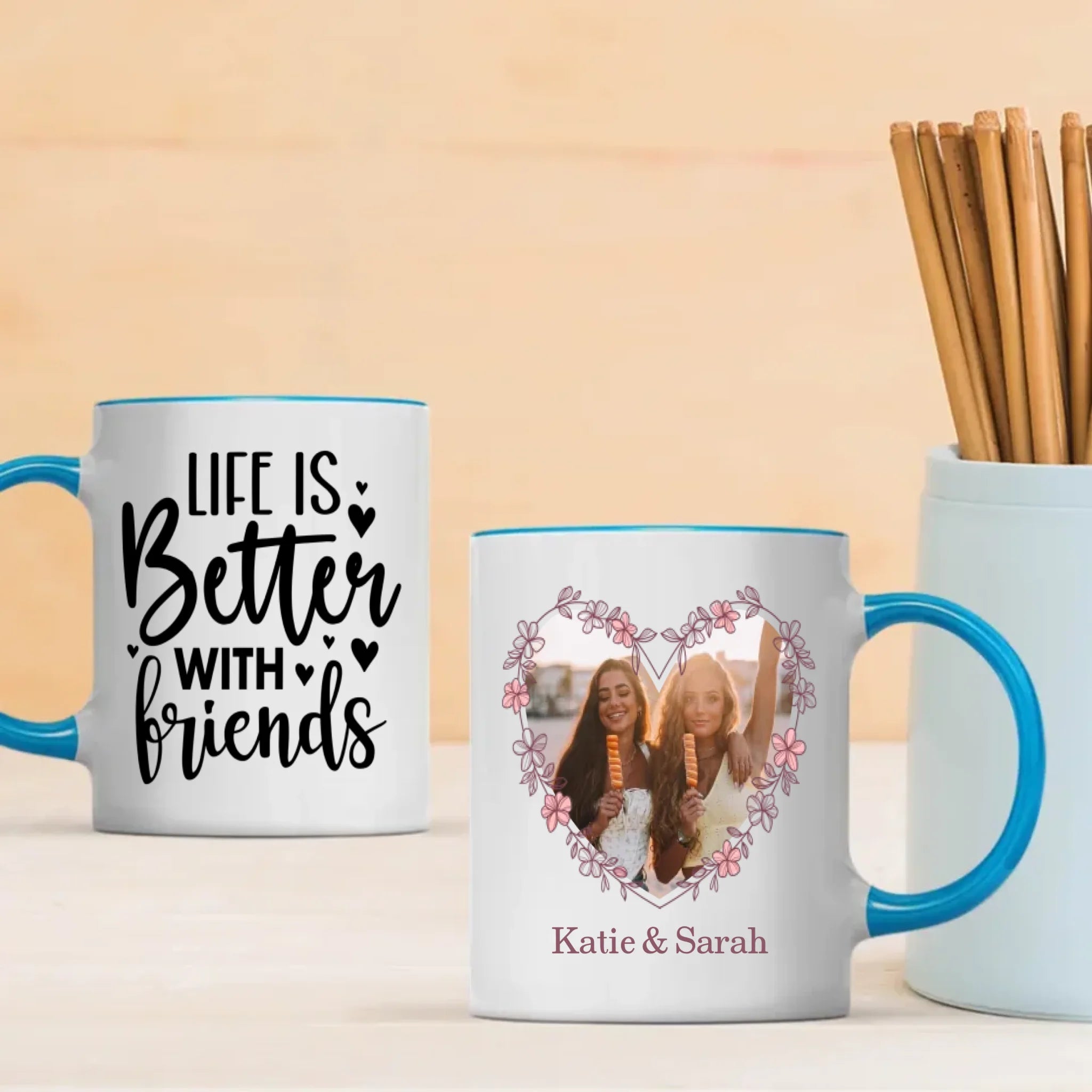 Friendship Quote Ceramic Mug – Life Is Better with Friend Cup – 89Prints