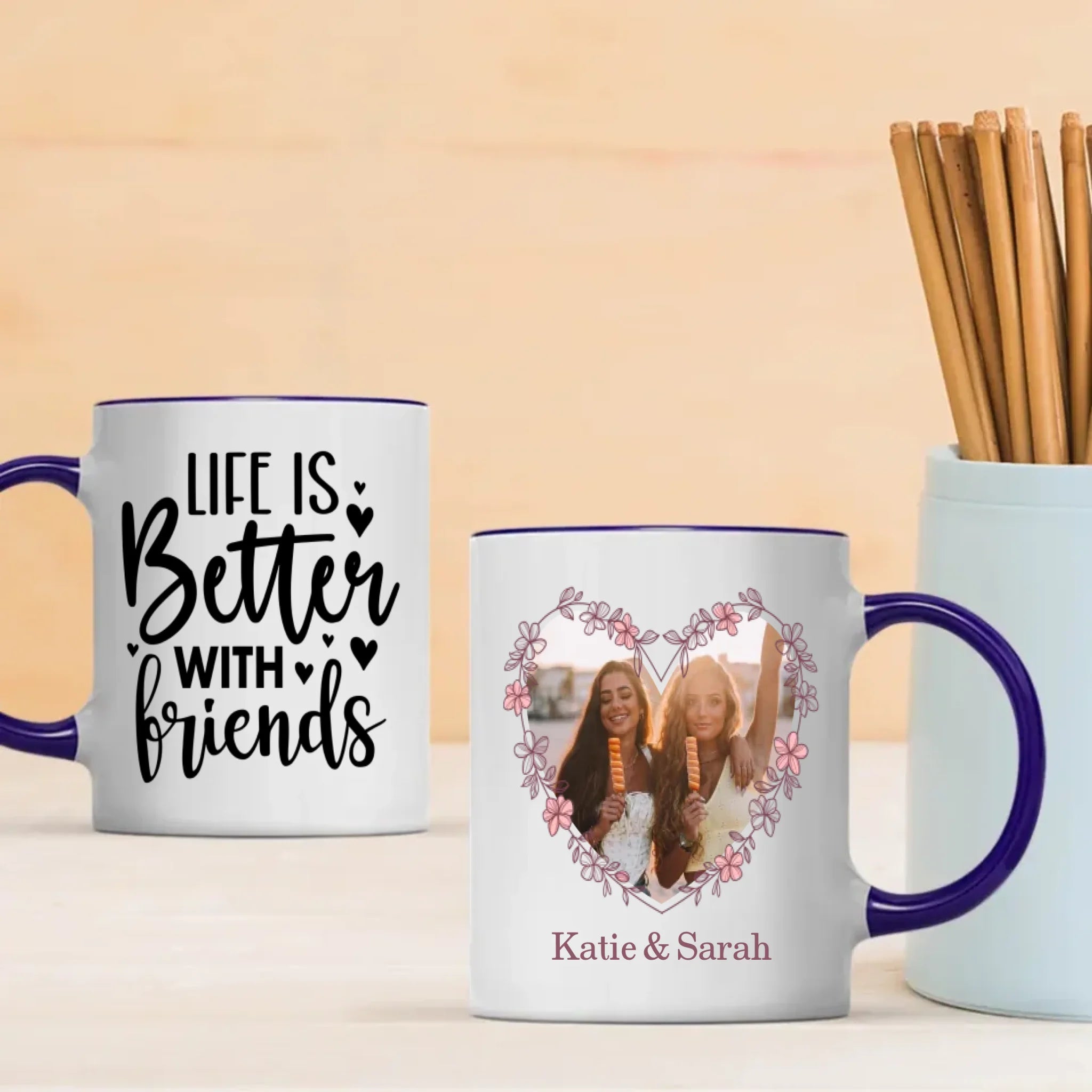 Friendship Quote Ceramic Mug – Life Is Better with Friend Cup – 89Prints